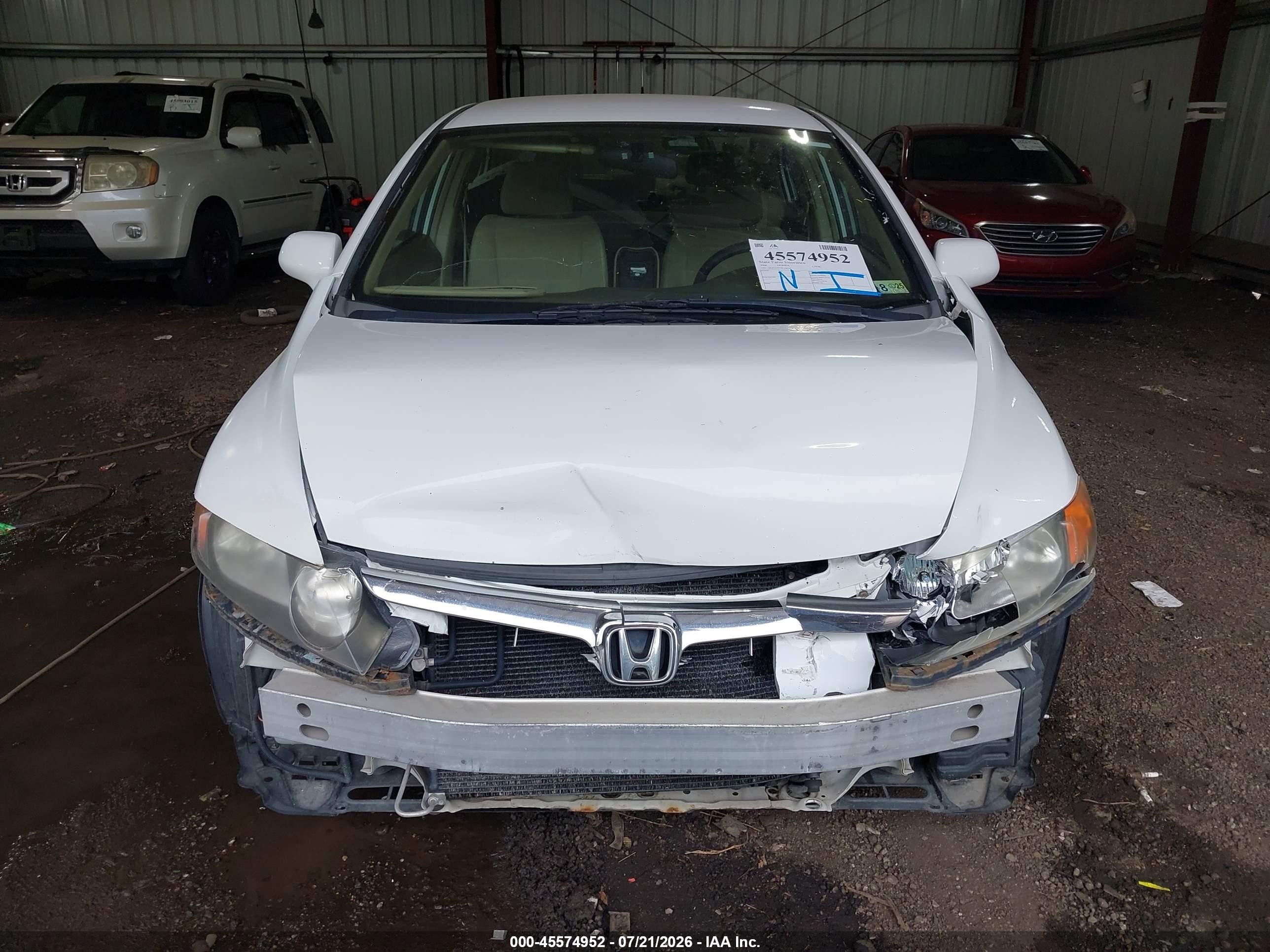 2006 Honda Civic Lx White vin: 1HGFA16516L126330