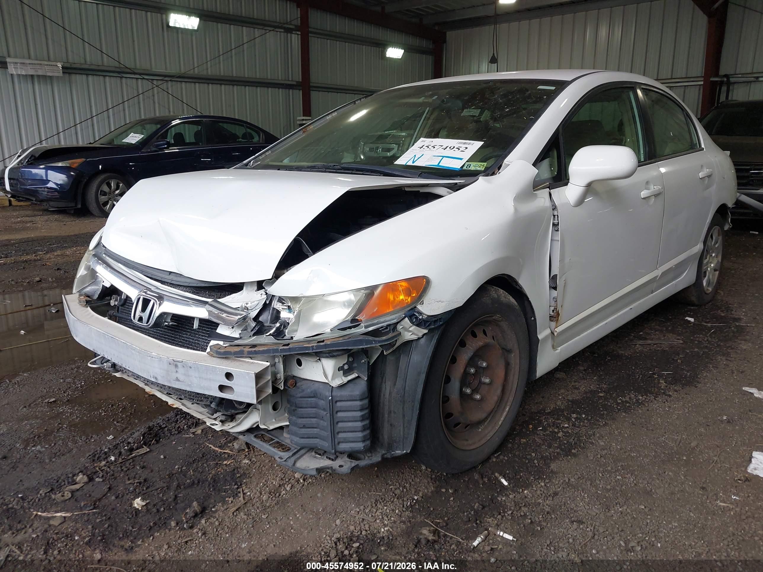 2006 Honda Civic Lx White vin: 1HGFA16516L126330