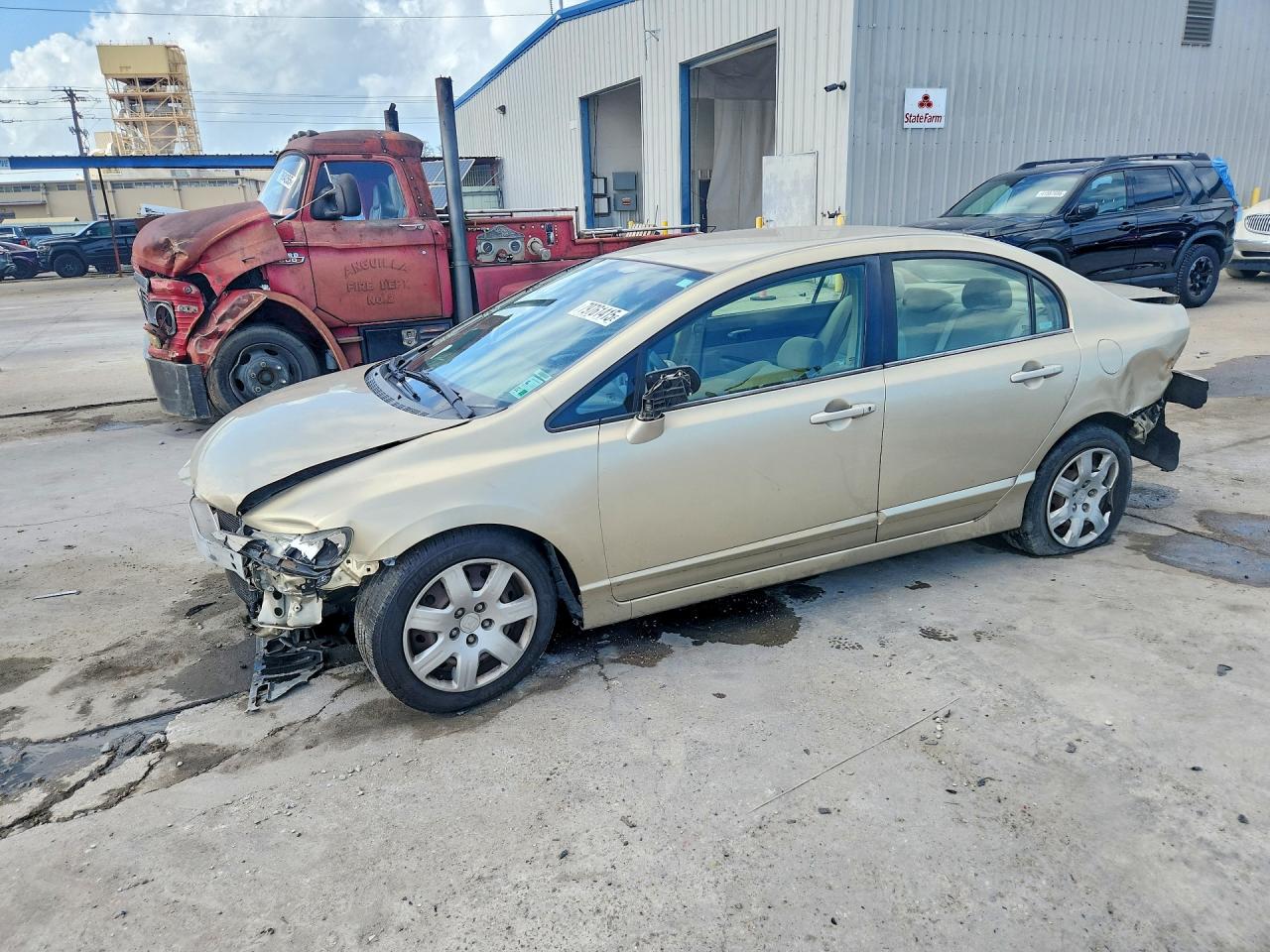 2007 Honda Civic Lx Beige vin: 1HGFA16517L032644