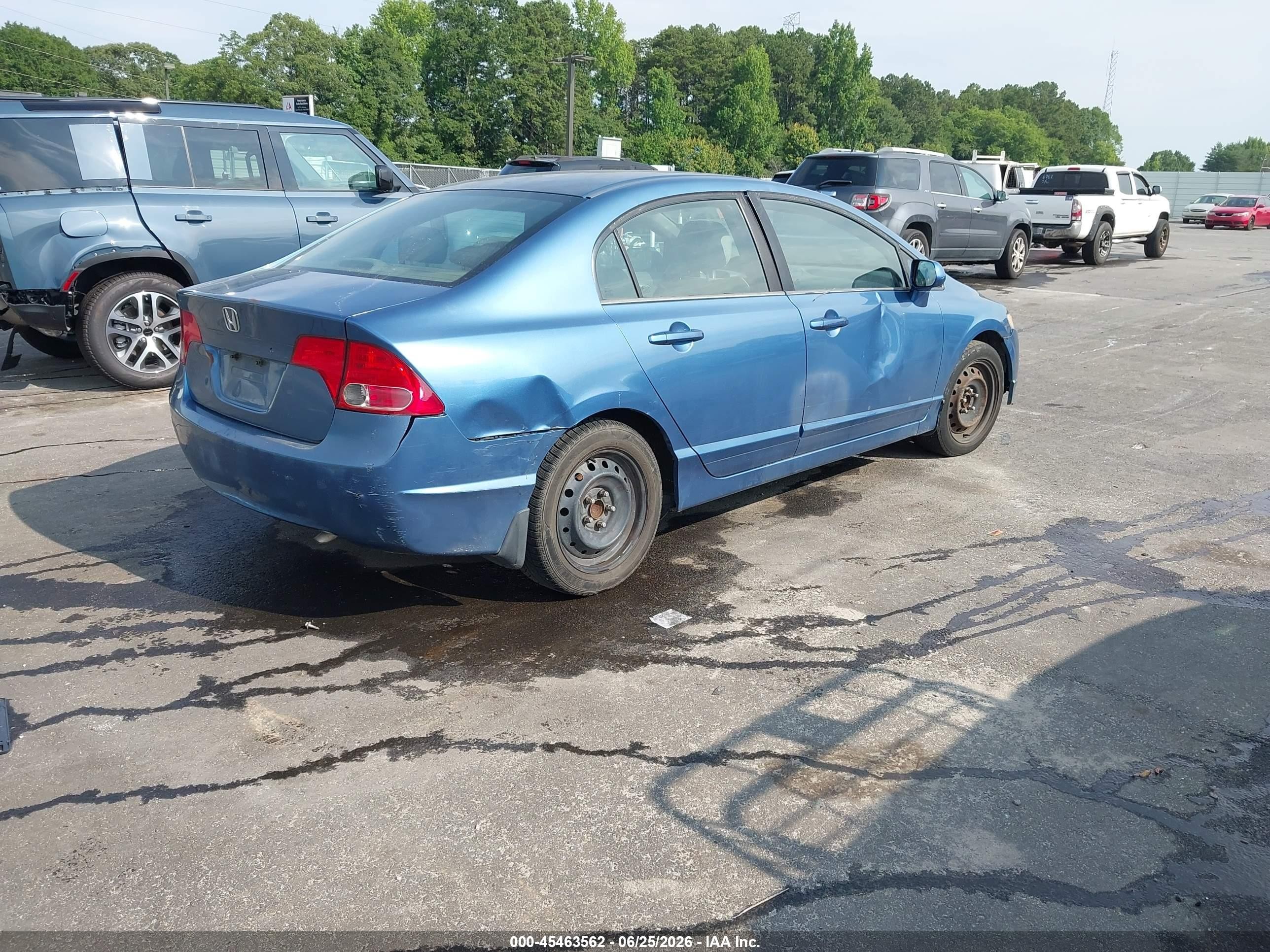 2007 Honda Civic Lx Blue vin: 1HGFA16517L038735