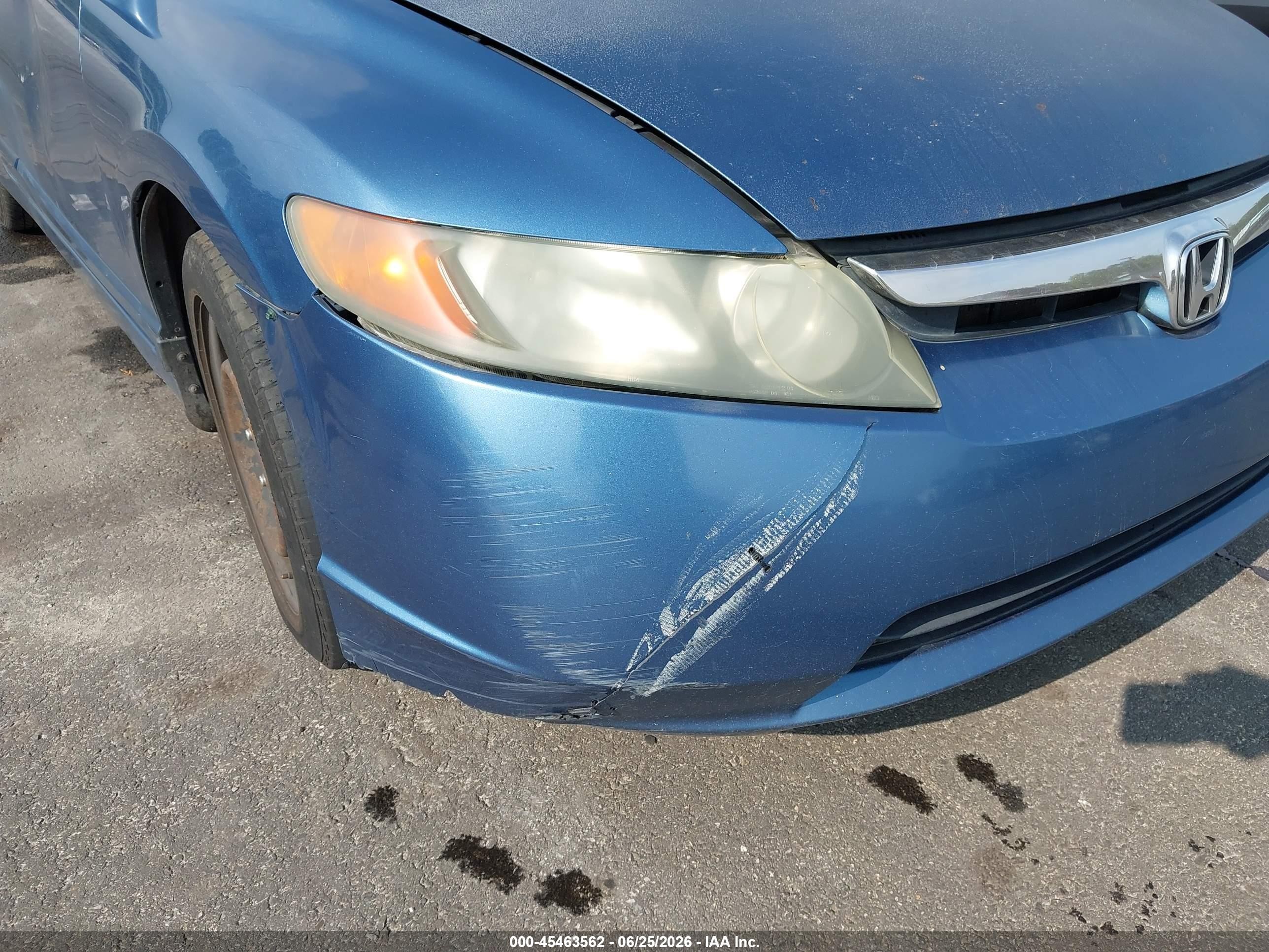 2007 Honda Civic Lx Blue vin: 1HGFA16517L038735