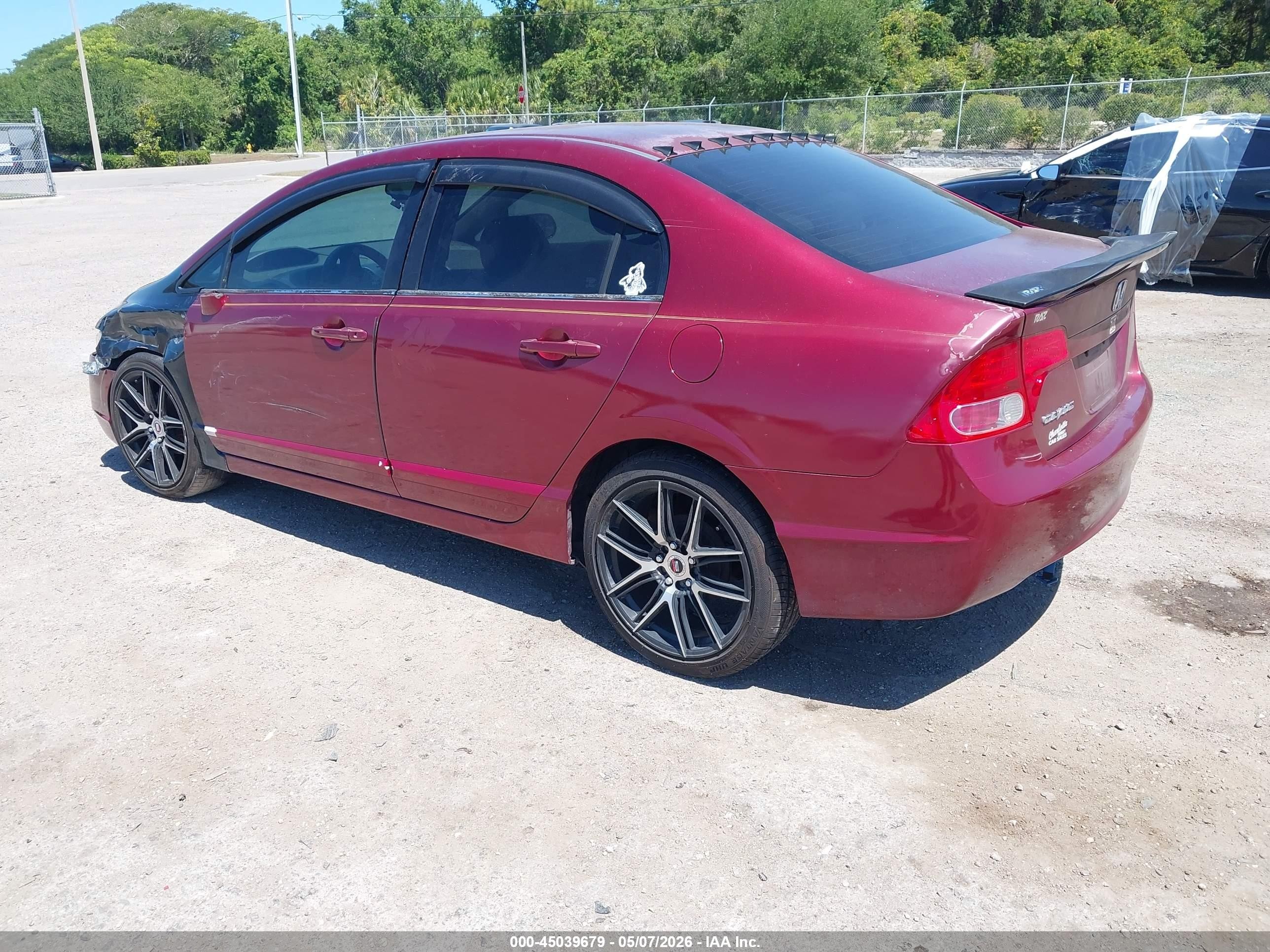 2007 Honda Civic Lx Burgundy vin: 1HGFA16517L049346