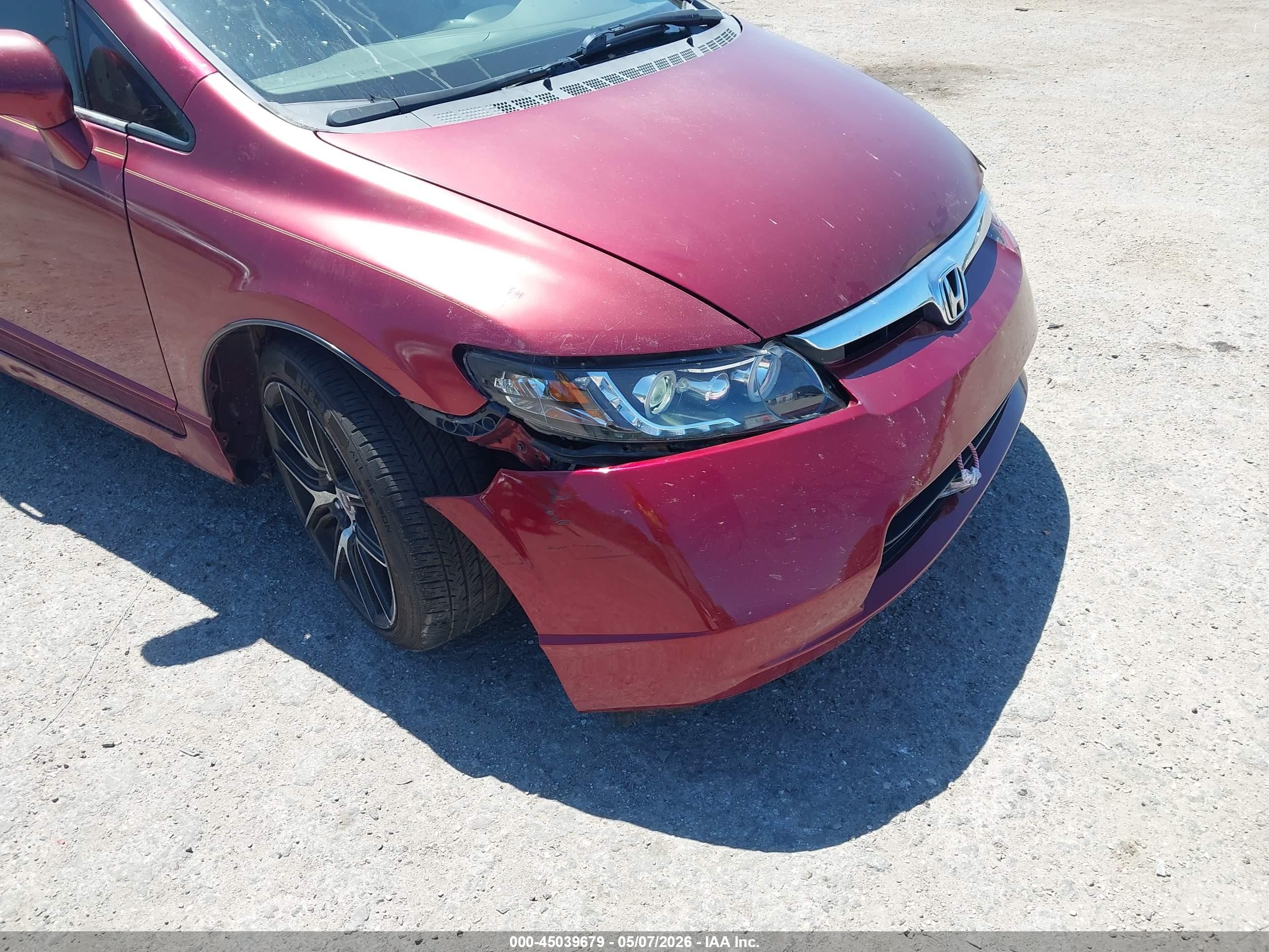 2007 Honda Civic Lx Burgundy vin: 1HGFA16517L049346