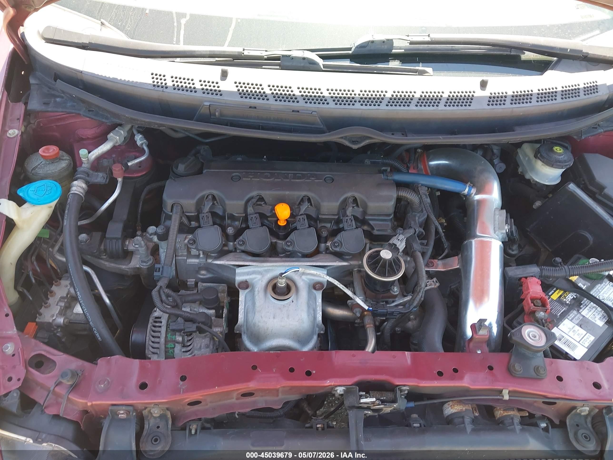 2007 Honda Civic Lx Burgundy vin: 1HGFA16517L049346