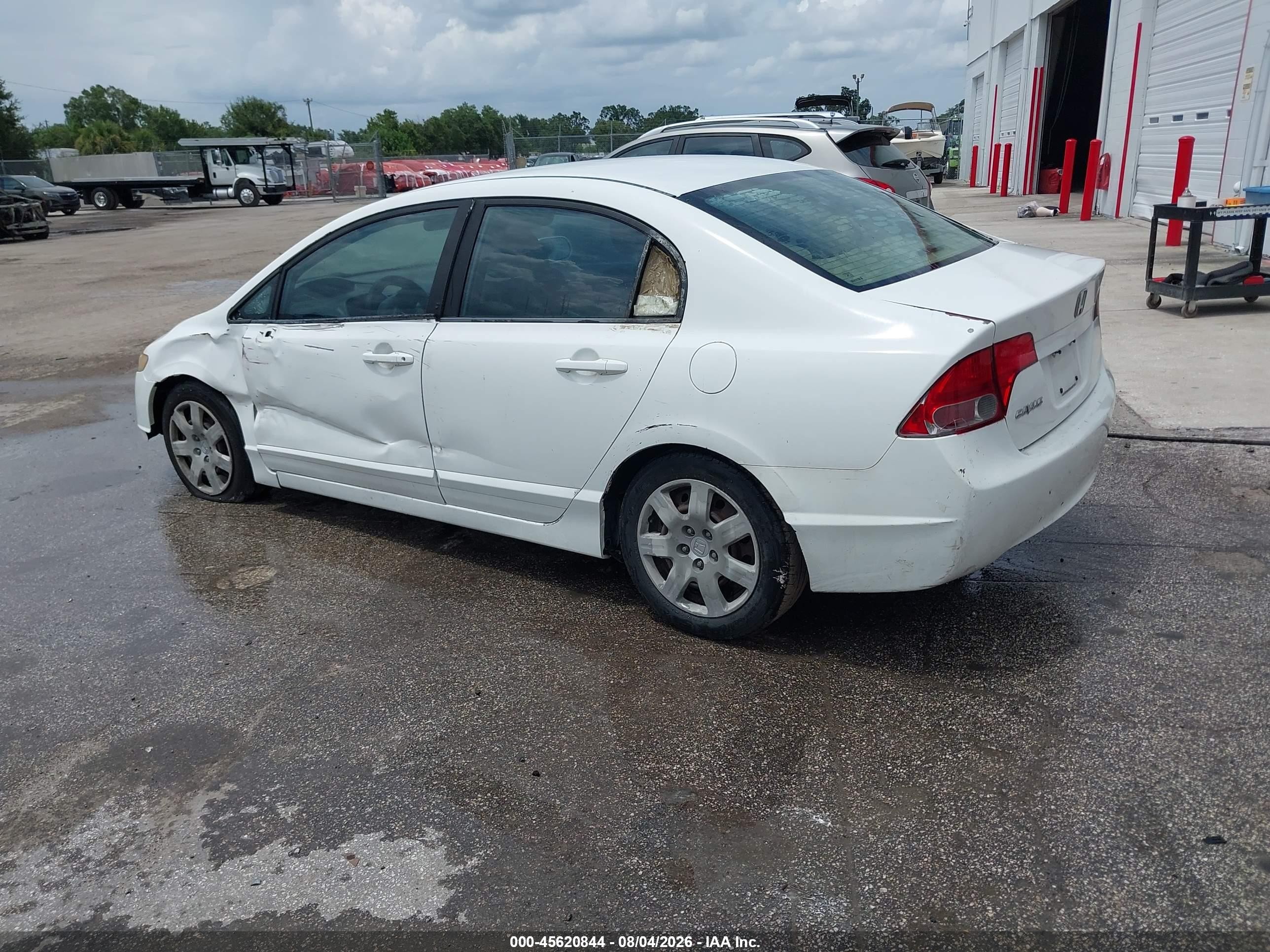 2007 Honda Civic Lx White vin: 1HGFA16517L081391