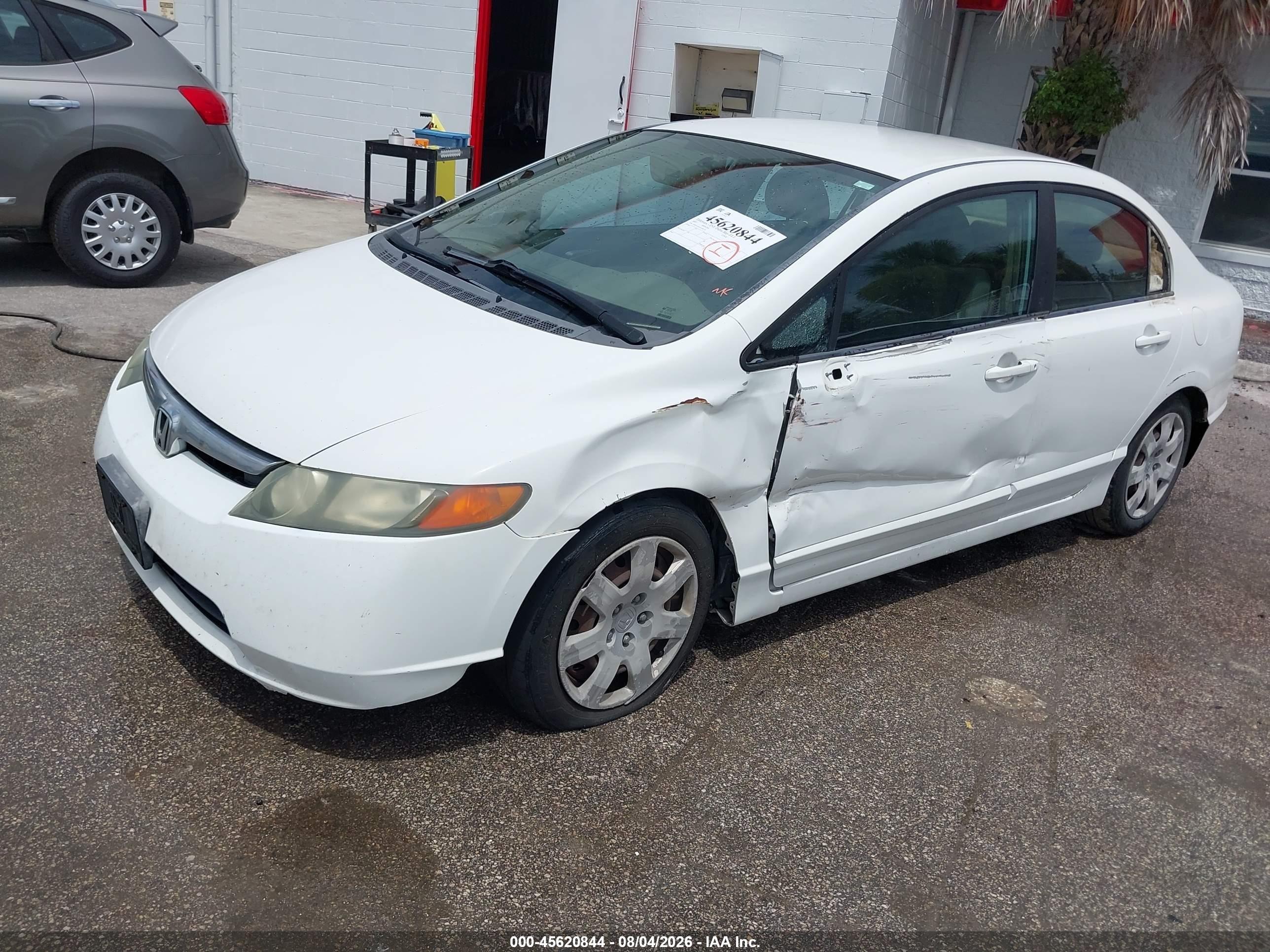2007 Honda Civic Lx White vin: 1HGFA16517L081391