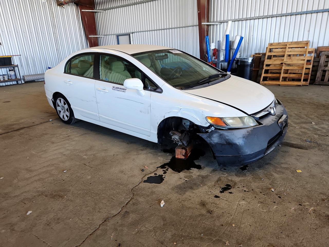 2007 Honda Civic Lx White vin: 1HGFA16517L083142