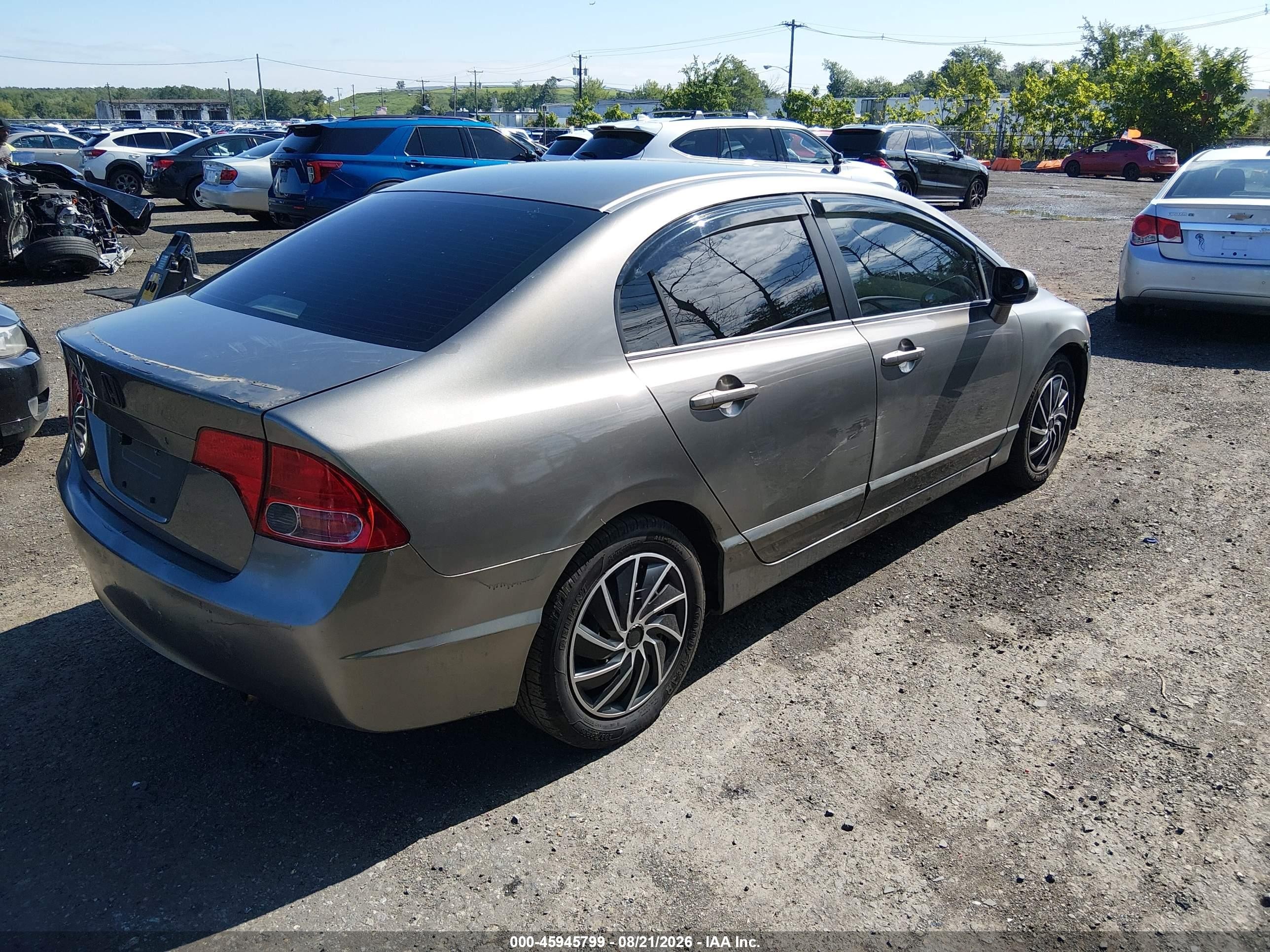 2007 Honda Civic Lx Gray vin: 1HGFA16517L090513