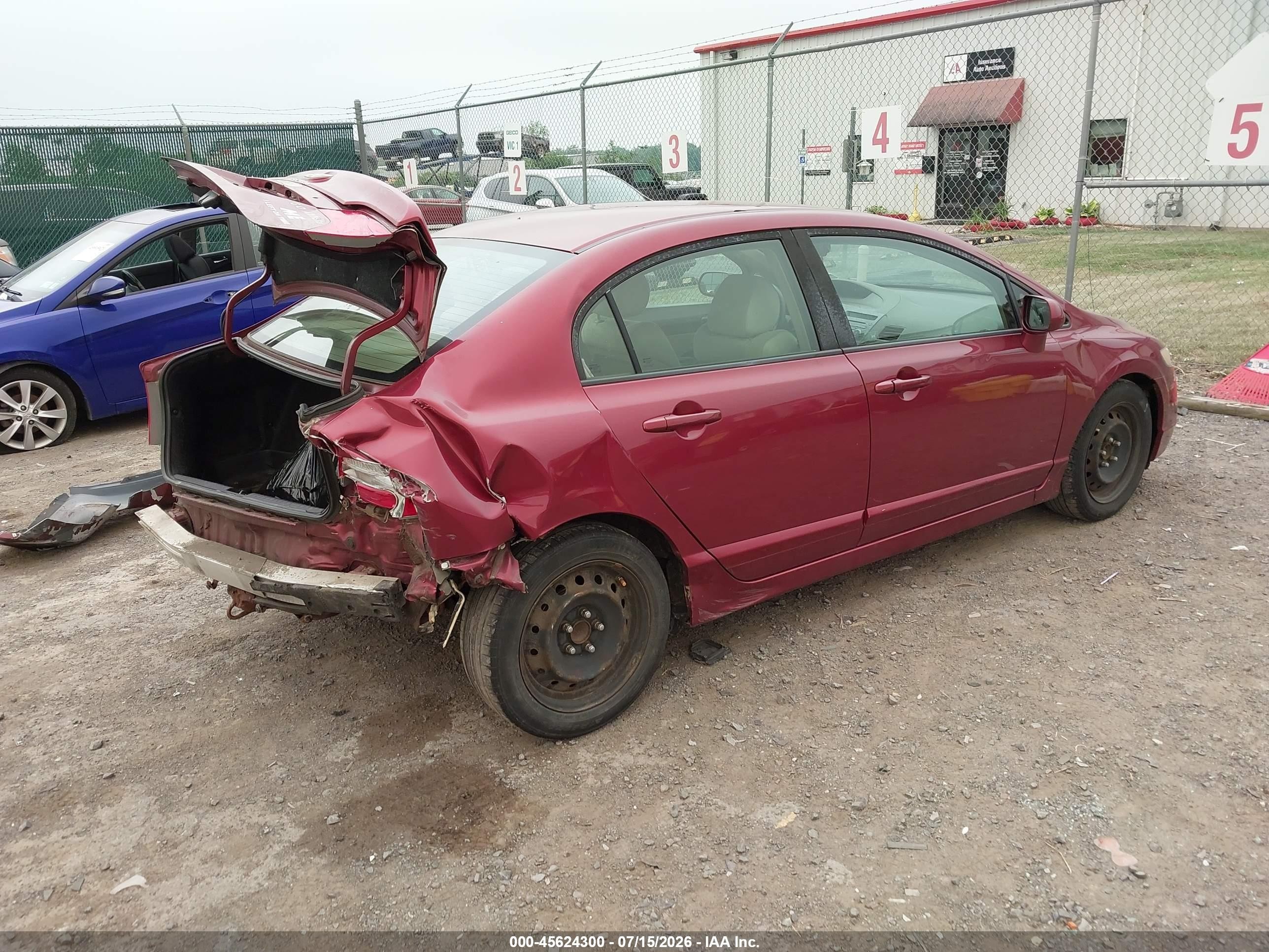 2008 Honda Civic Lx Red vin: 1HGFA16518L005994