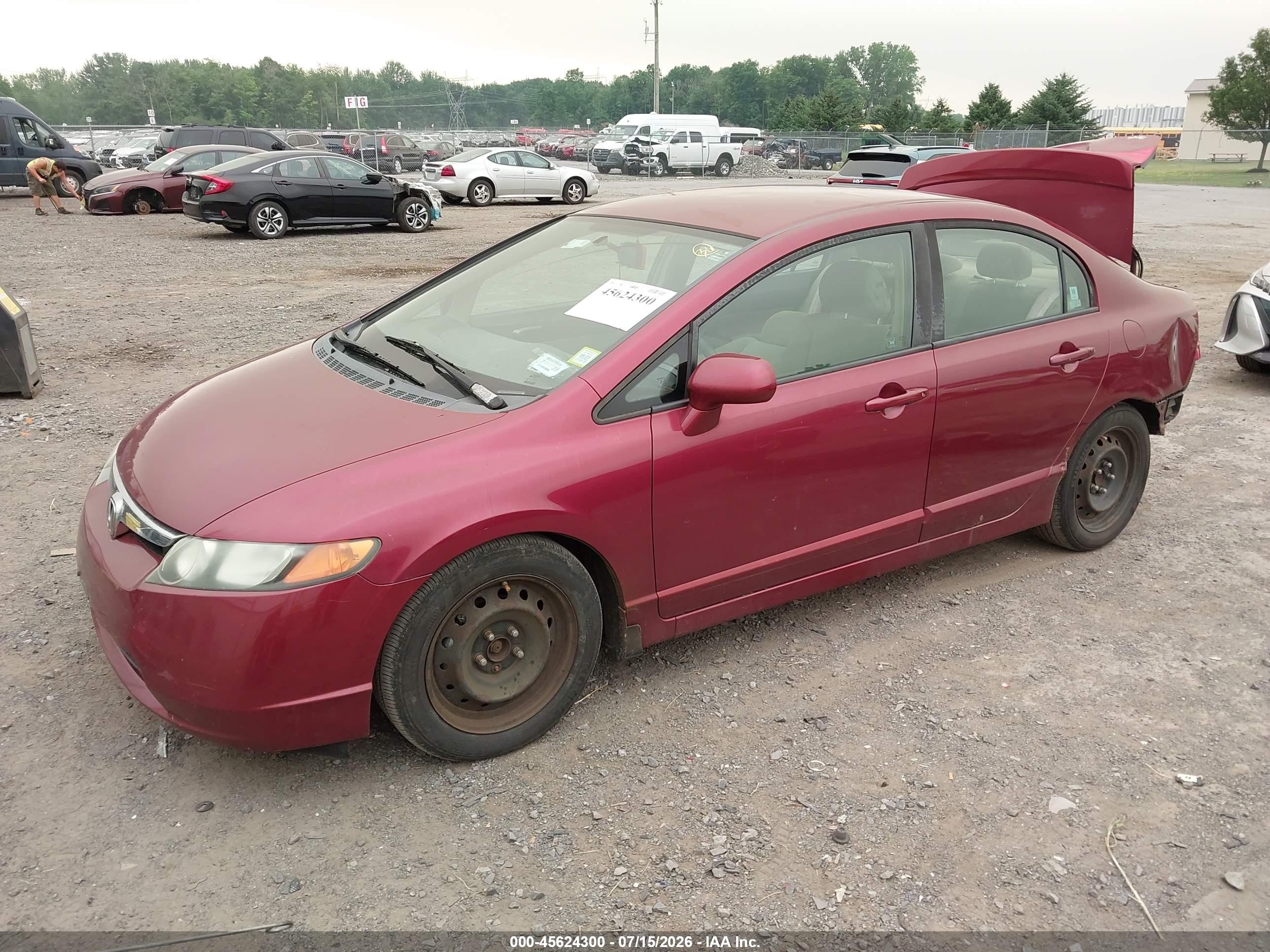 2008 Honda Civic Lx Red vin: 1HGFA16518L005994