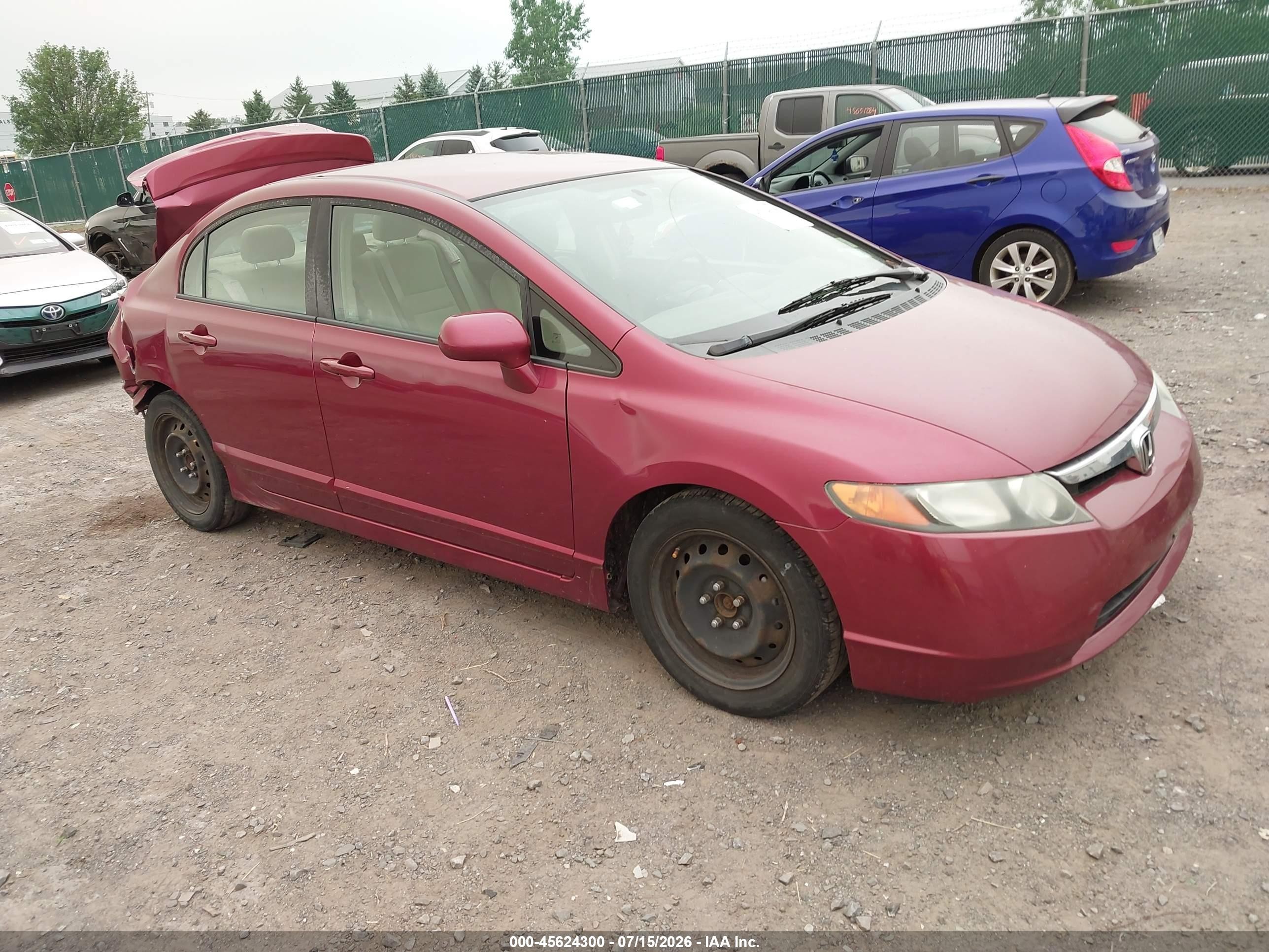 2008 Honda Civic Lx Красный vin: 1HGFA16518L005994