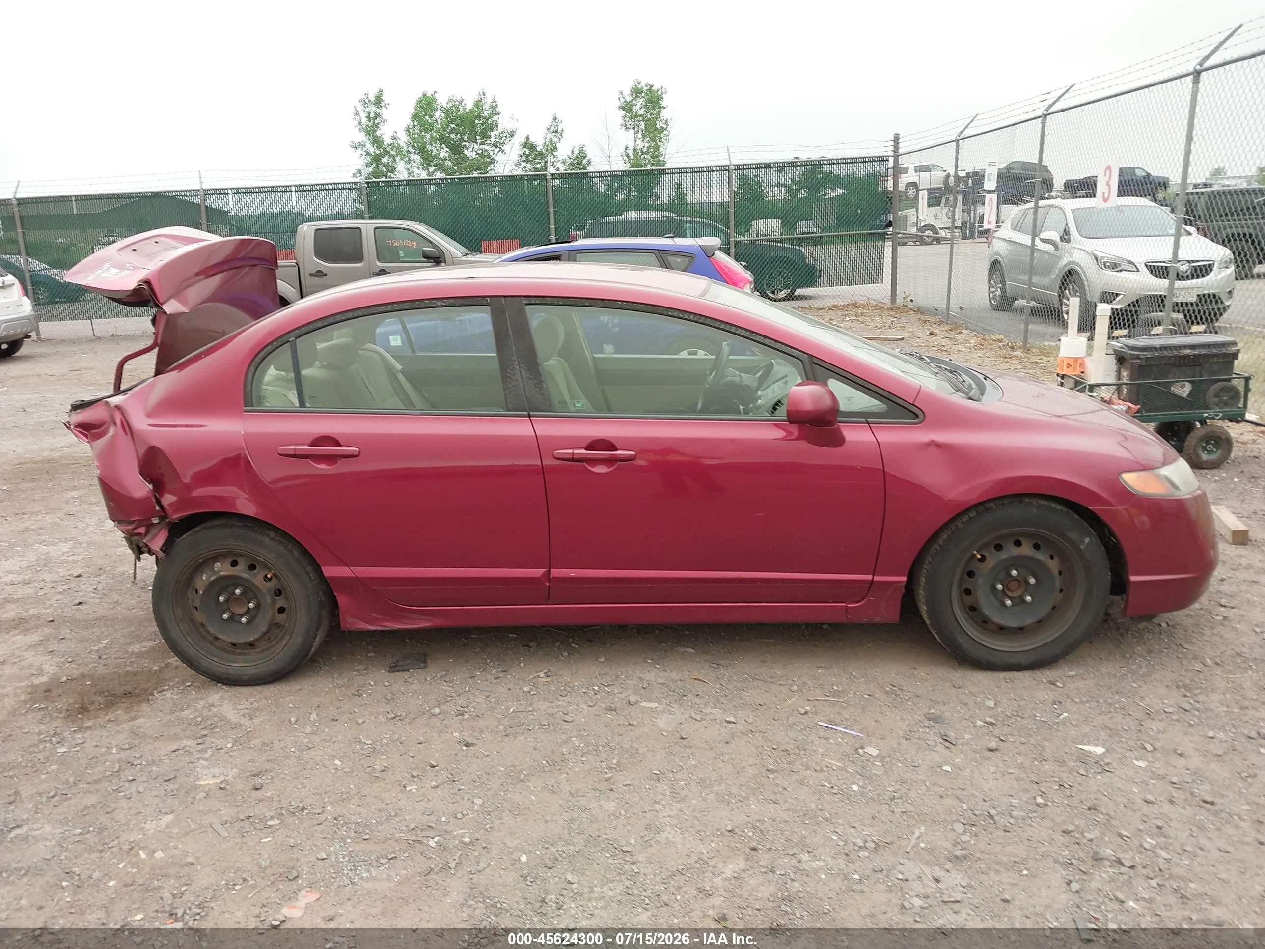 2008 Honda Civic Lx Red vin: 1HGFA16518L005994