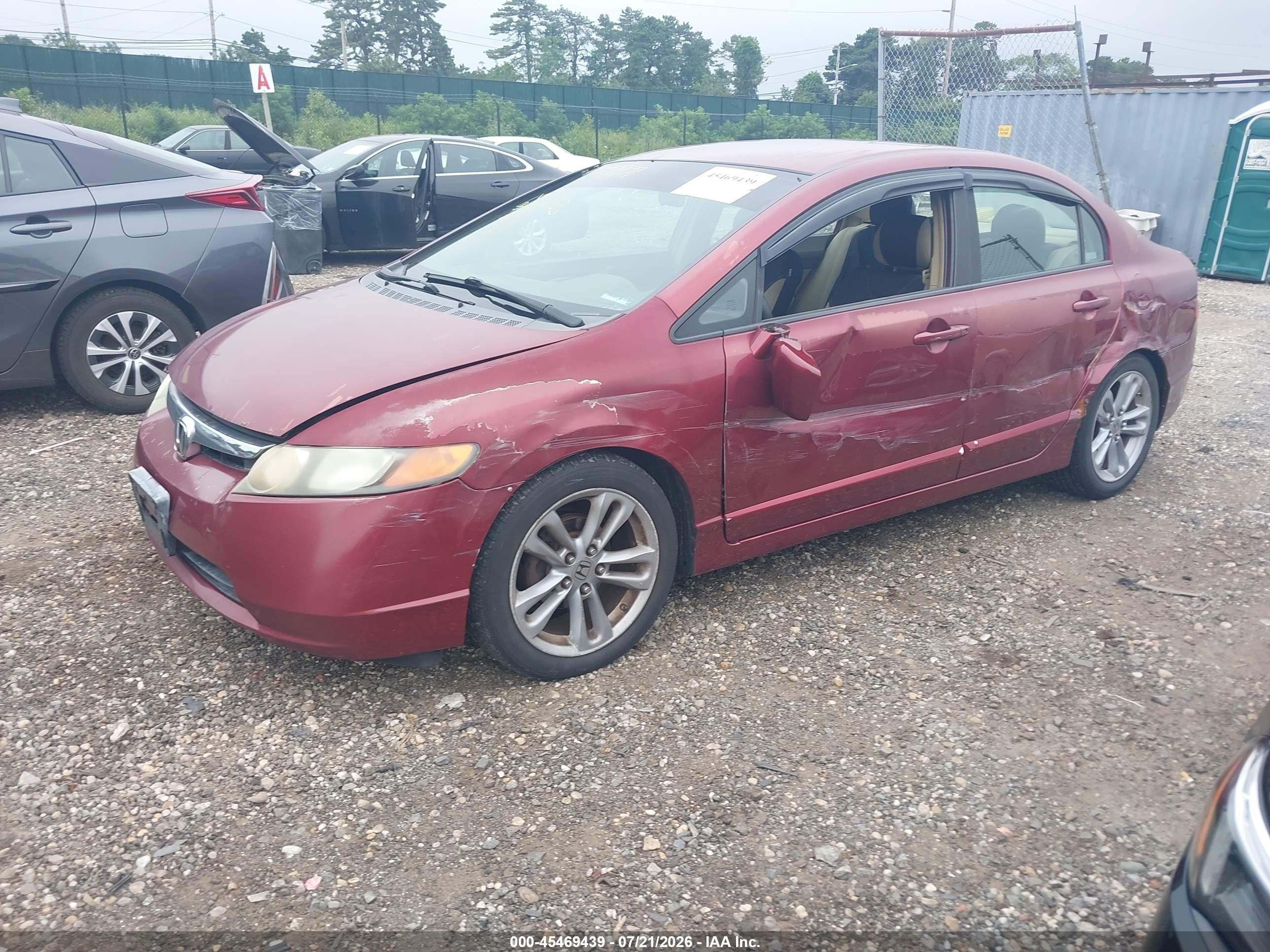 2008 Honda Civic Lx Red vin: 1HGFA16518L012122