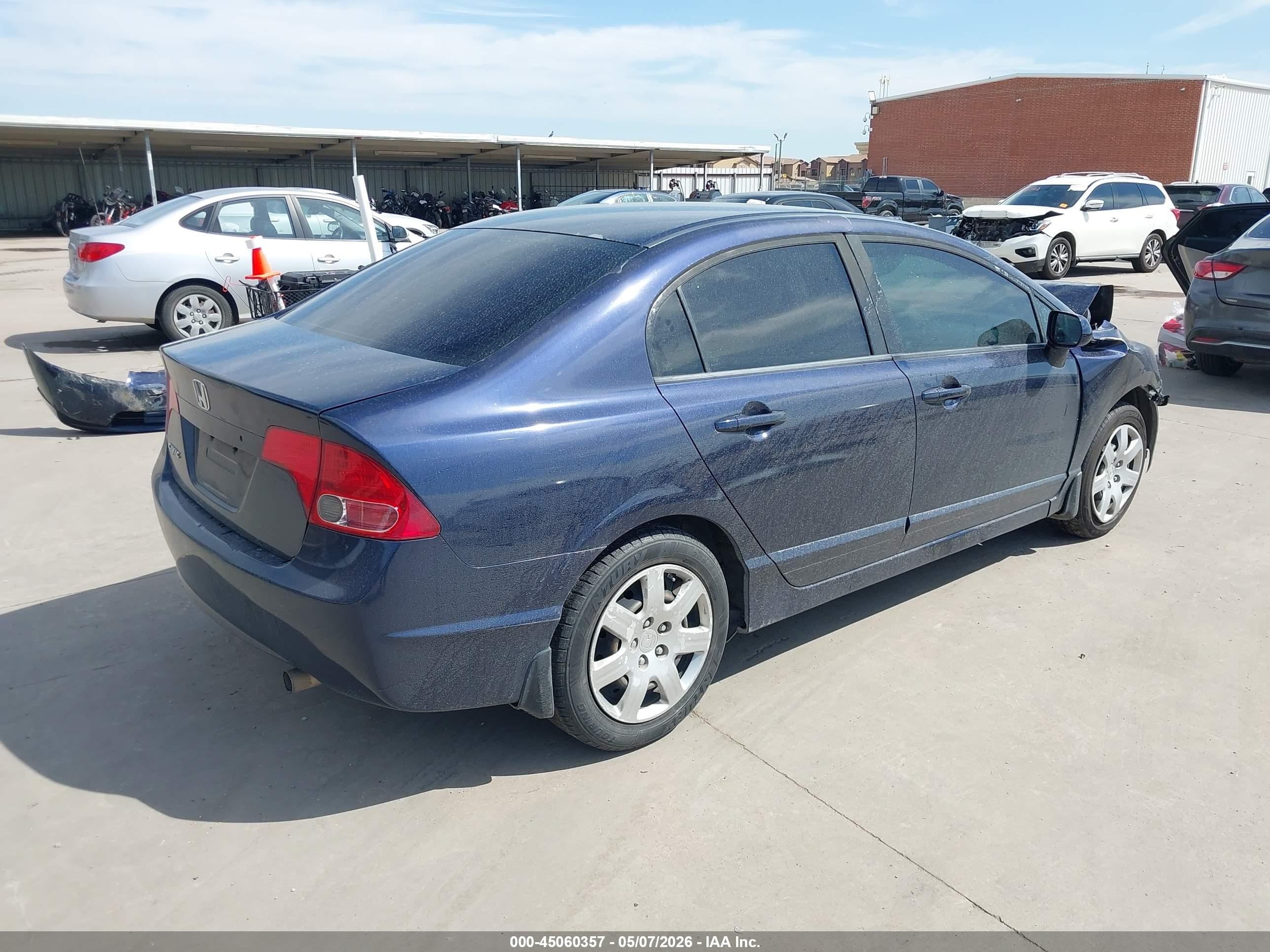 2008 Honda Civic Lx Blue vin: 1HGFA16518L015098