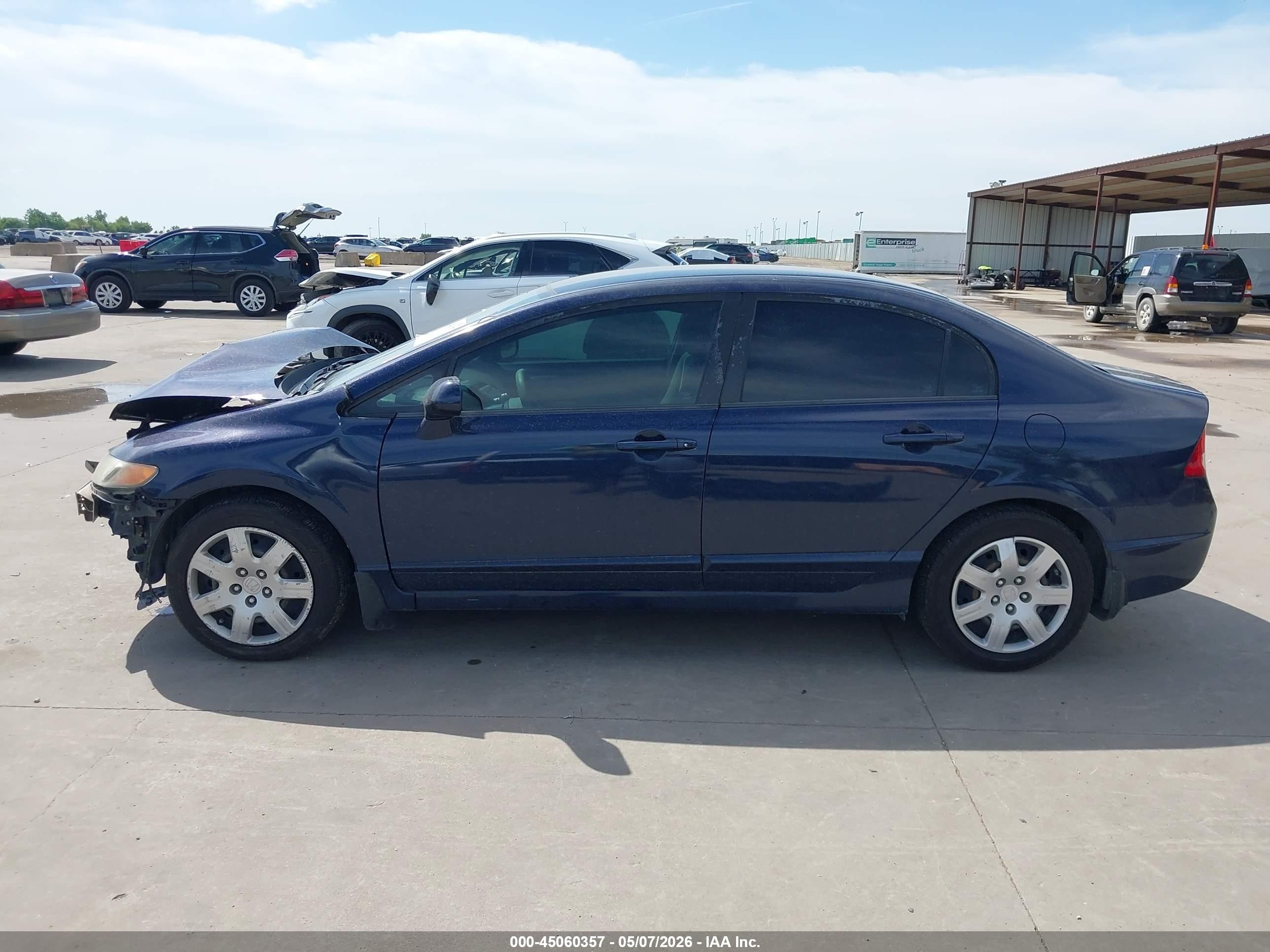 2008 Honda Civic Lx Blue vin: 1HGFA16518L015098