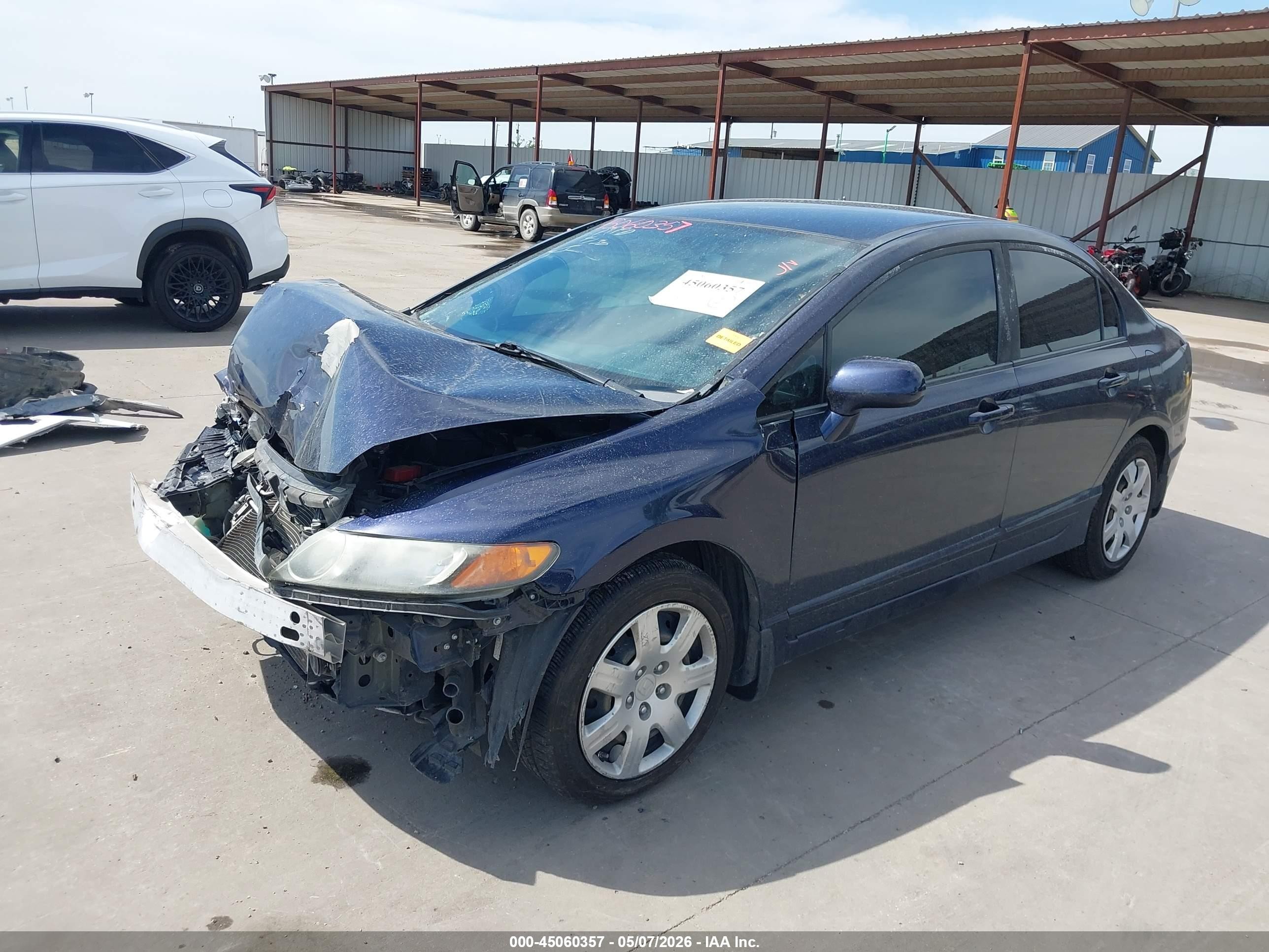 2008 Honda Civic Lx Blue vin: 1HGFA16518L015098