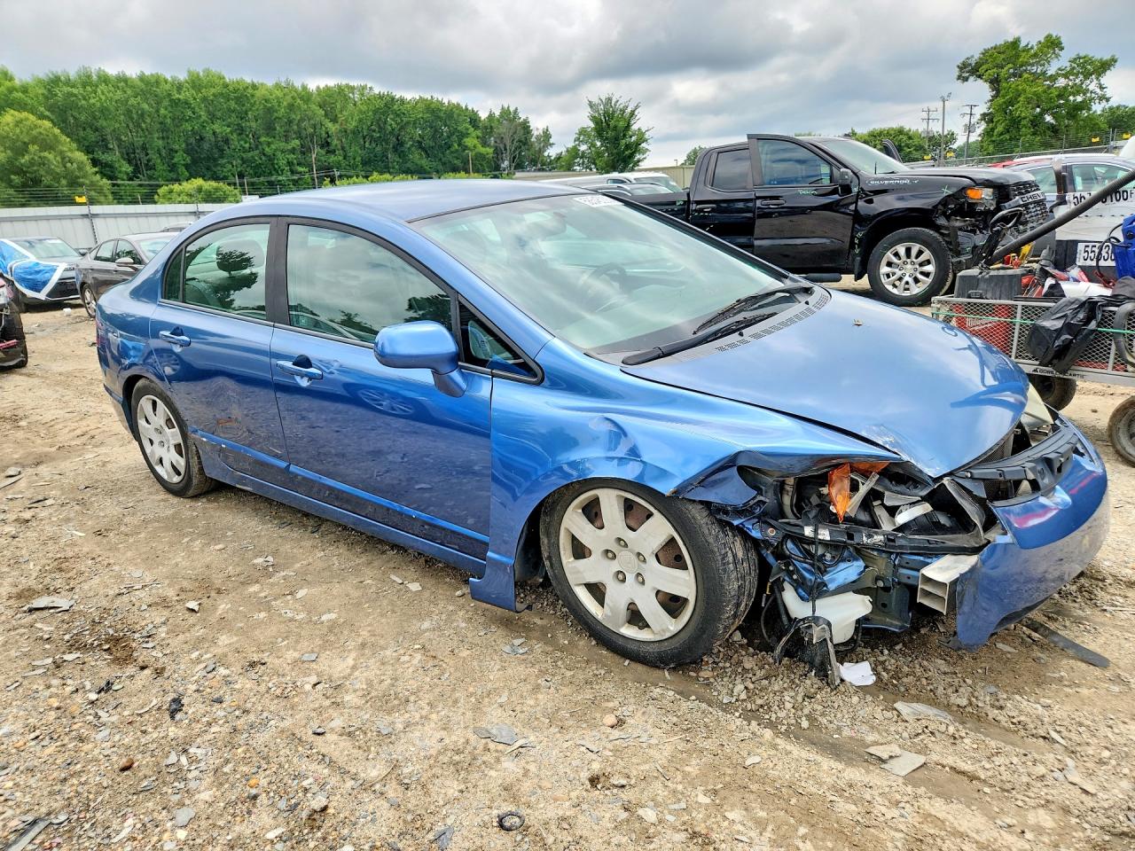 2008 Honda Civic Lx Blue vin: 1HGFA16518L038381