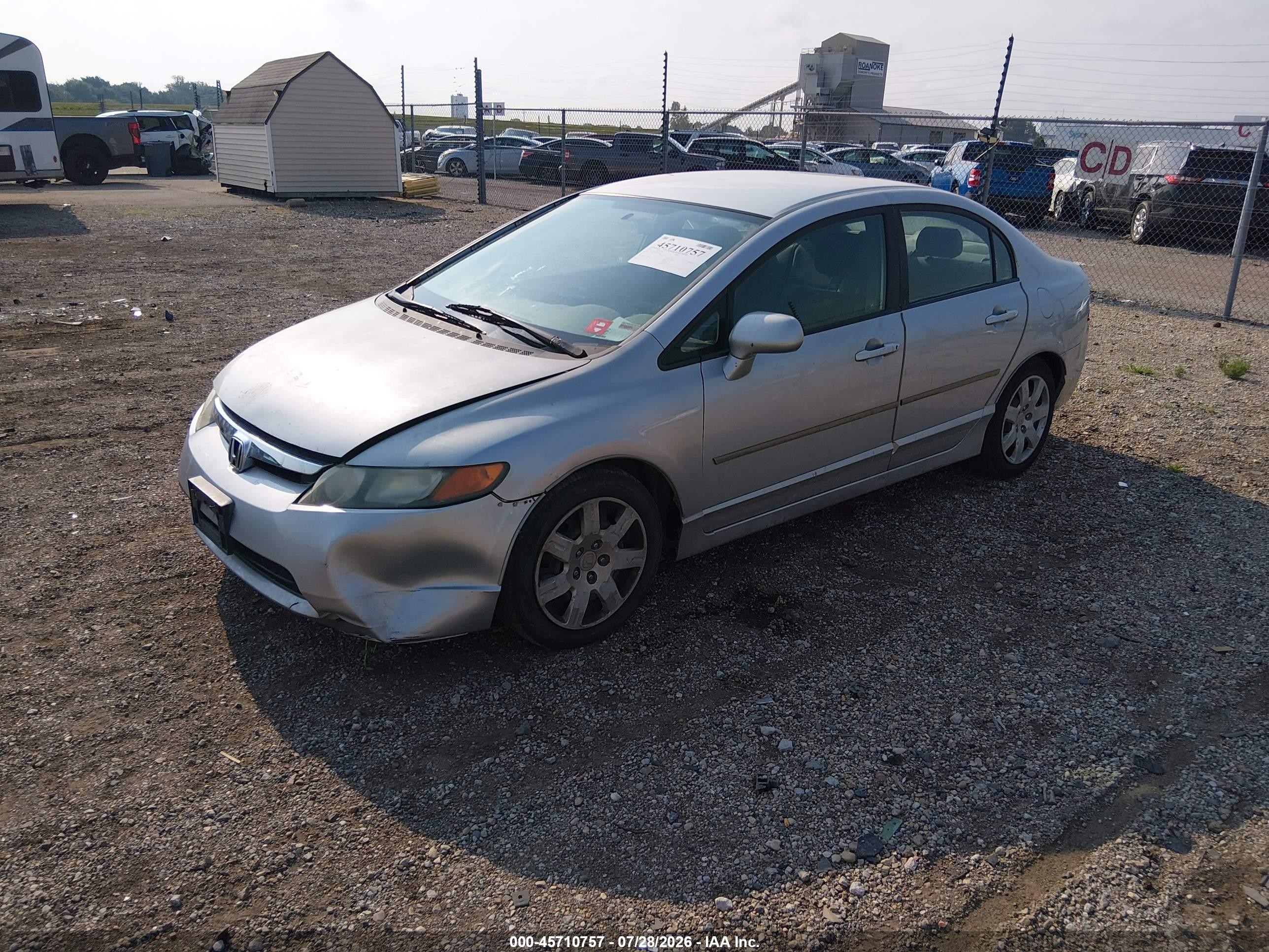 2008 Honda Civic Lx Silver vin: 1HGFA16518L071056