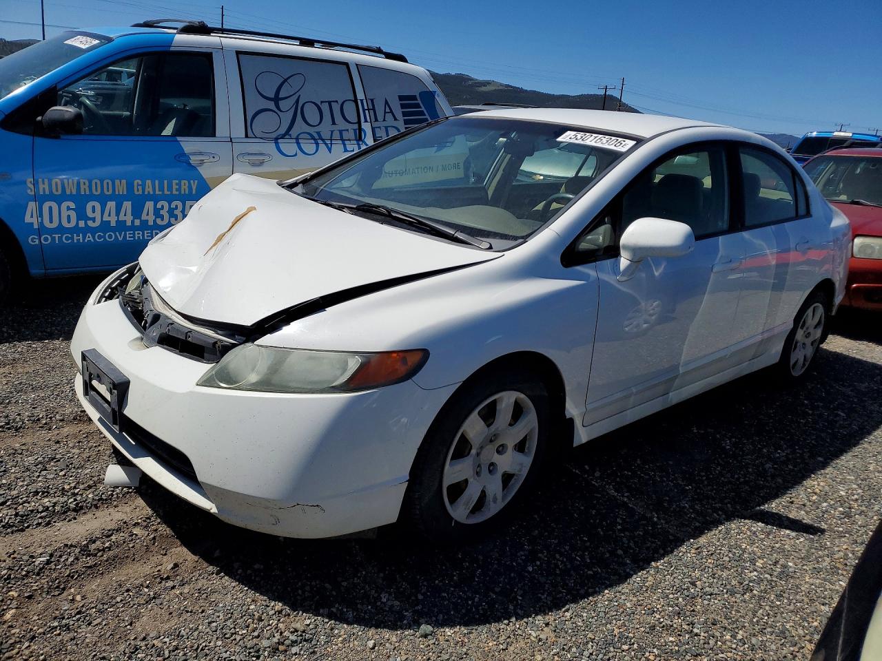 2008 Honda Civic Lx White vin: 1HGFA16518L094255