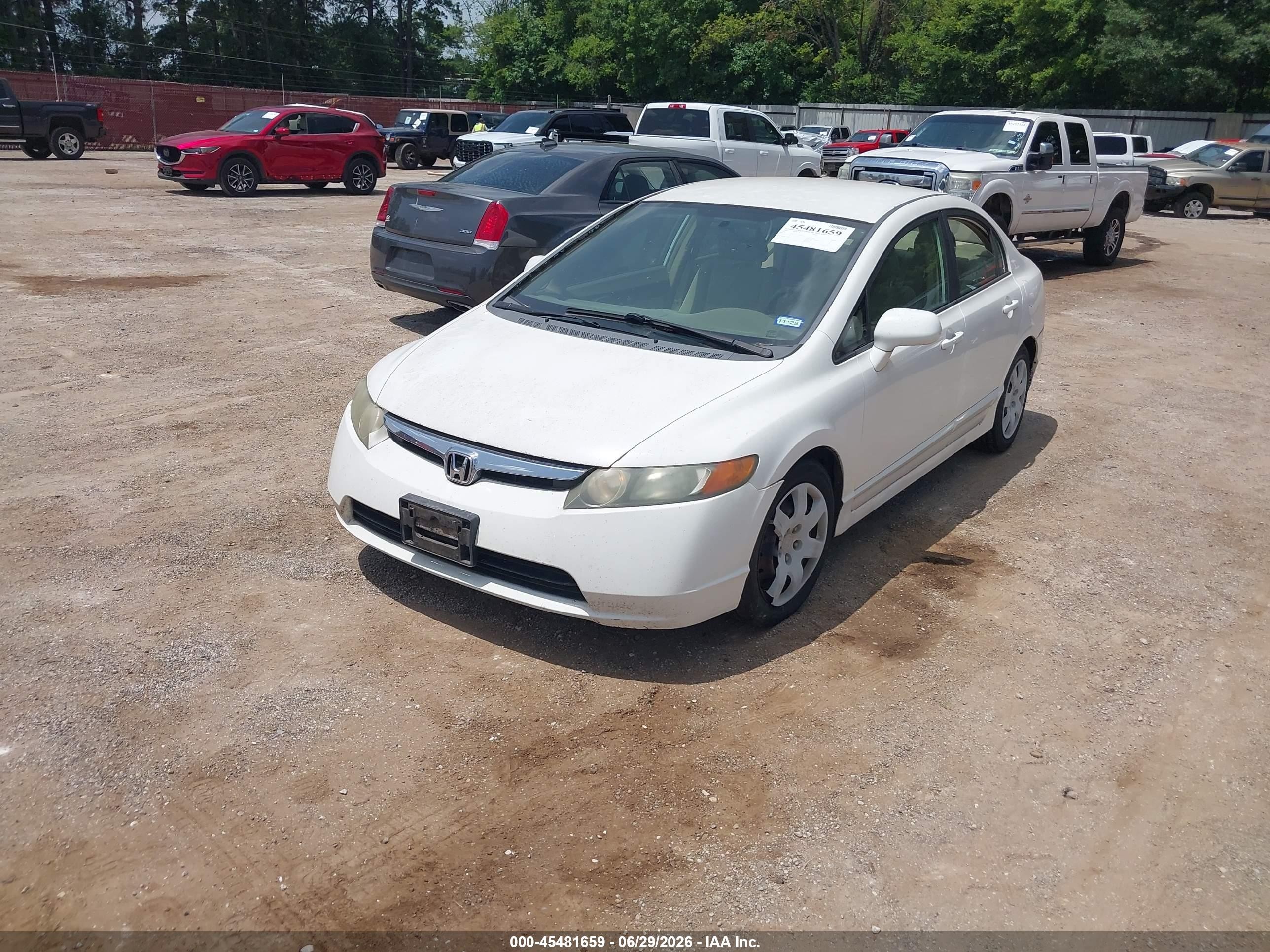 2008 Honda Civic Lx White vin: 1HGFA16518L095017