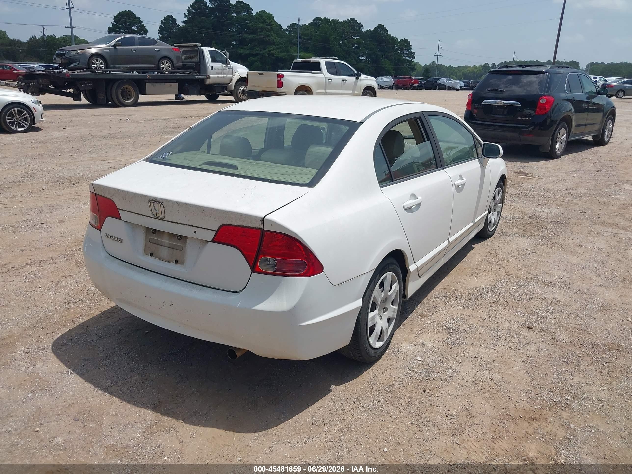 2008 Honda Civic Lx White vin: 1HGFA16518L095017