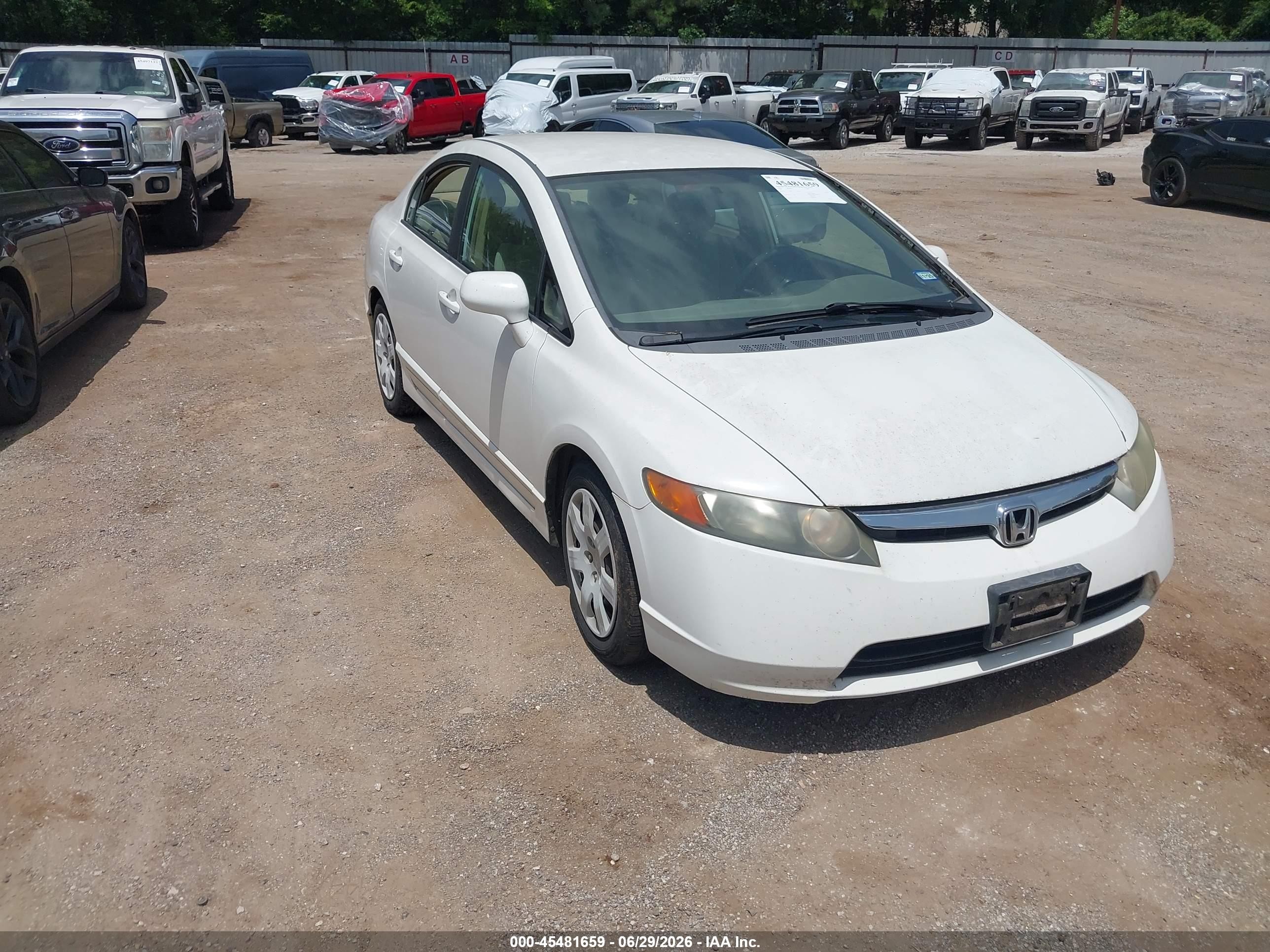 2008 Honda Civic Lx White vin: 1HGFA16518L095017