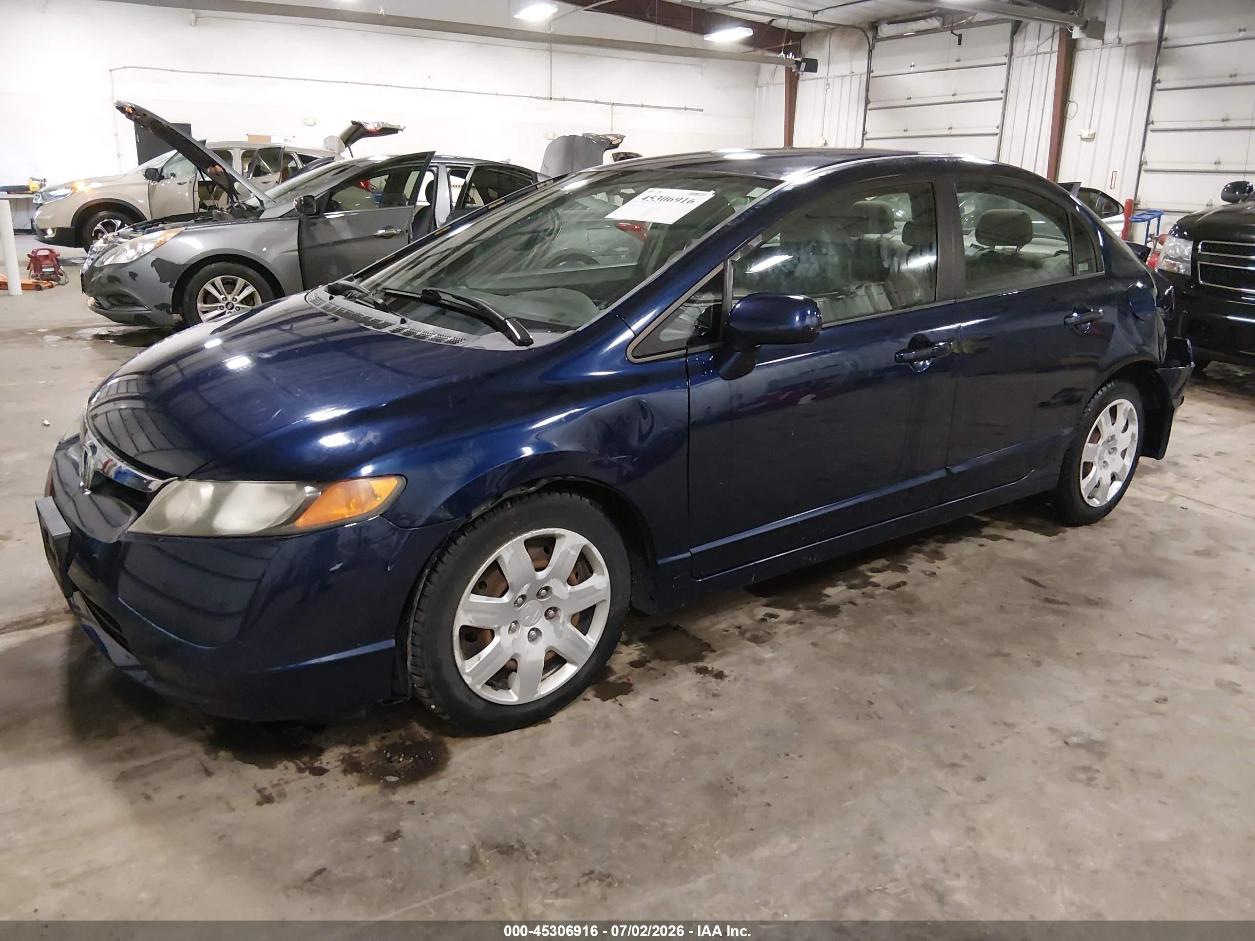 2008 Honda Civic Lx Dark Blue vin: 1HGFA16518L101088