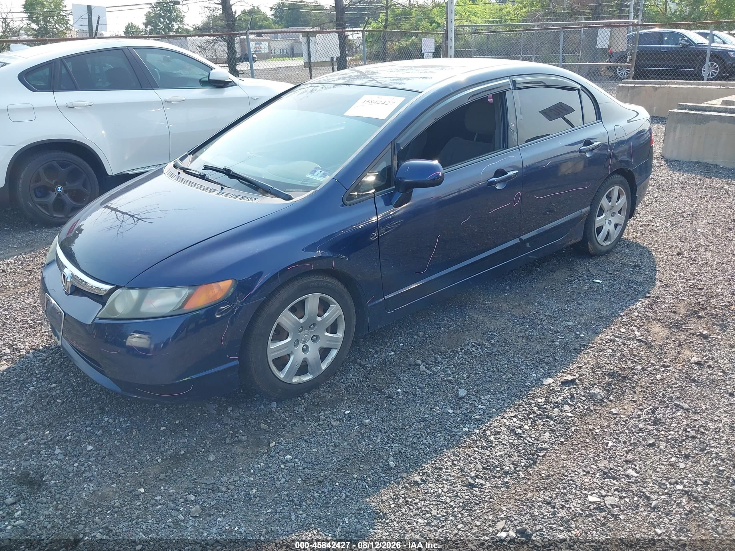 2008 Honda Civic Lx Синий vin: 1HGFA16518L112396
