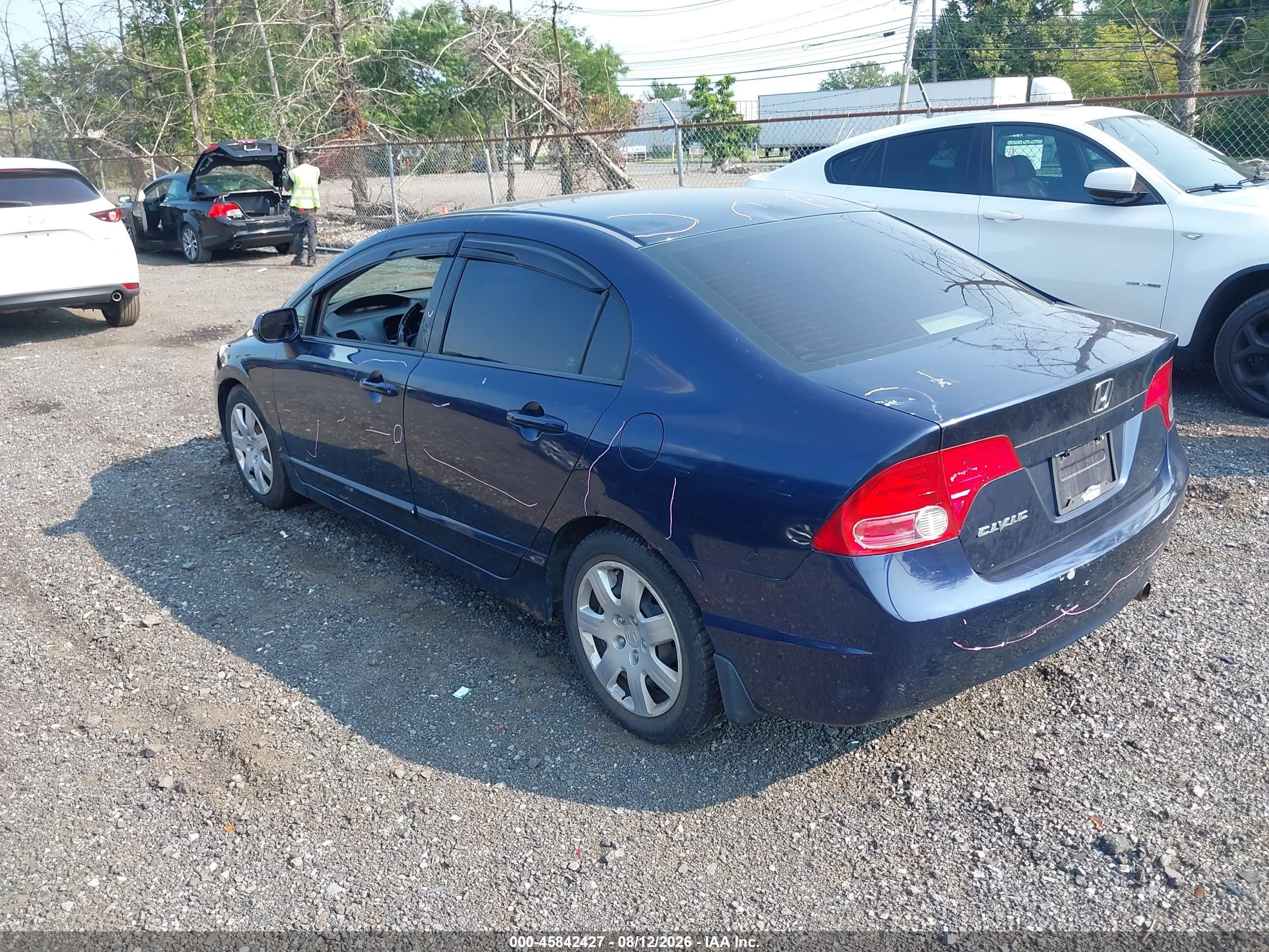 2008 Honda Civic Lx Синий vin: 1HGFA16518L112396