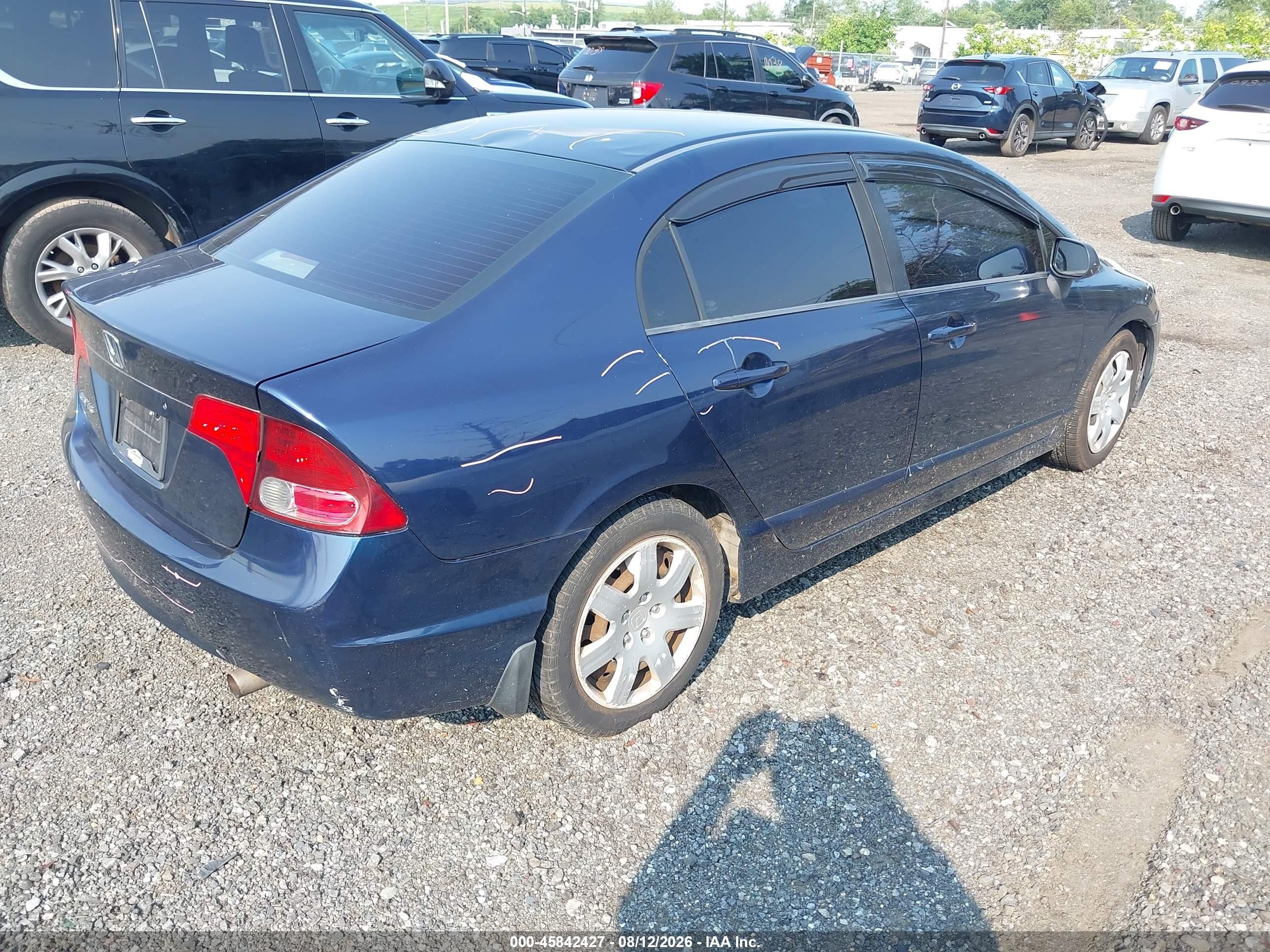 2008 Honda Civic Lx Синий vin: 1HGFA16518L112396