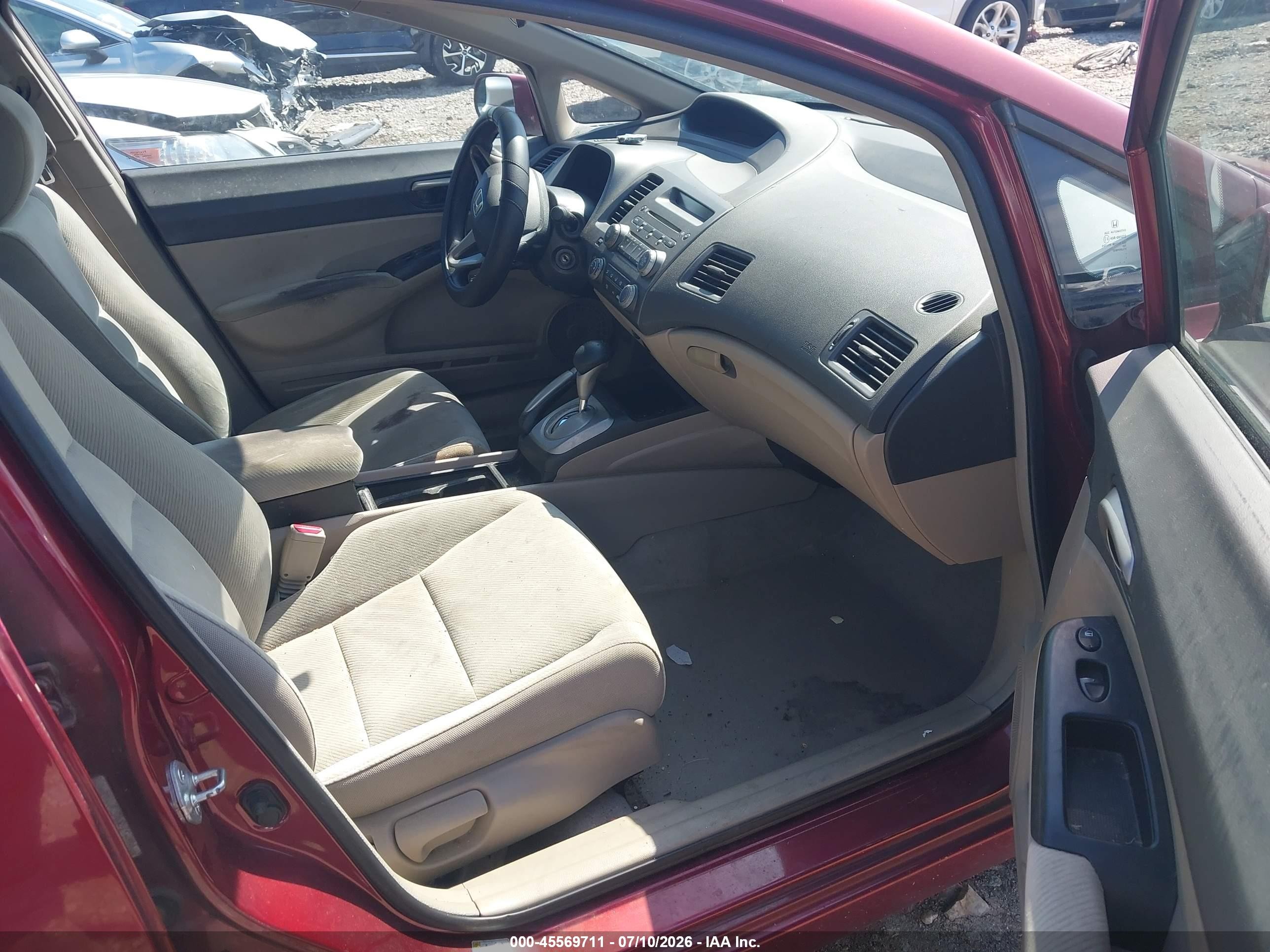 2009 Honda Civic Lx Maroon vin: 1HGFA16519L005365