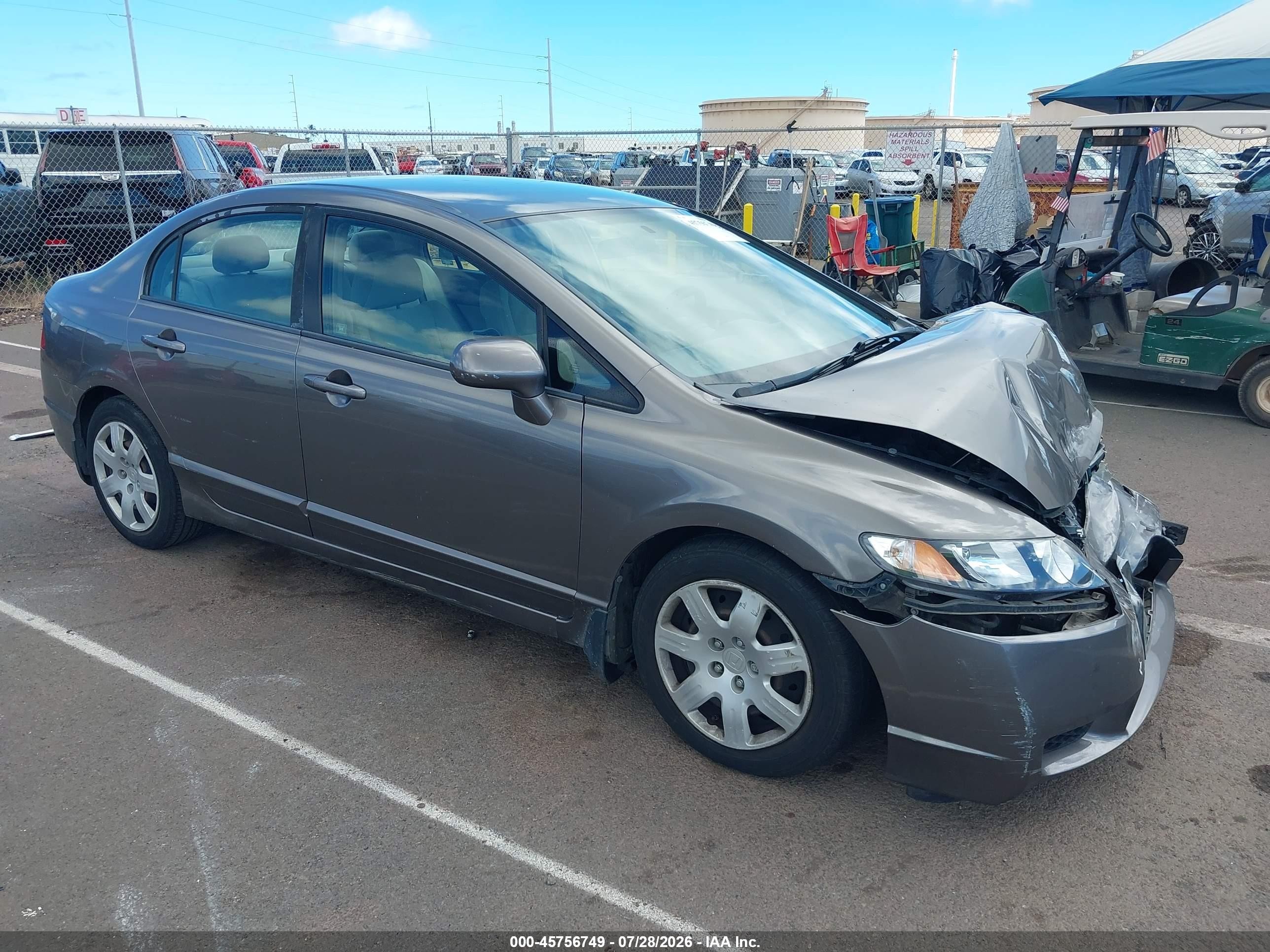 2009 Honda Civic Lx Gray vin: 1HGFA16519L006192