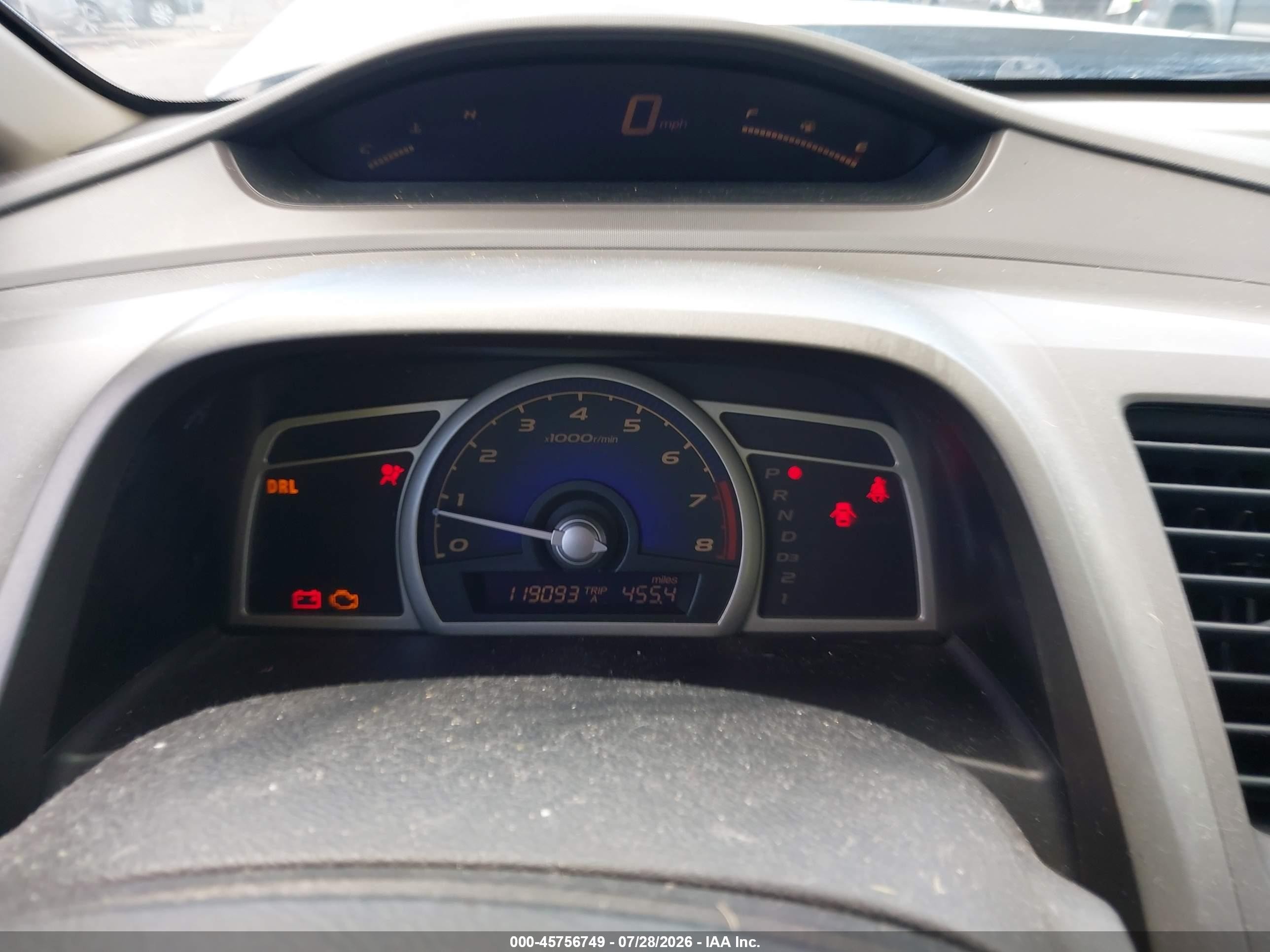 2009 Honda Civic Lx Gray vin: 1HGFA16519L006192