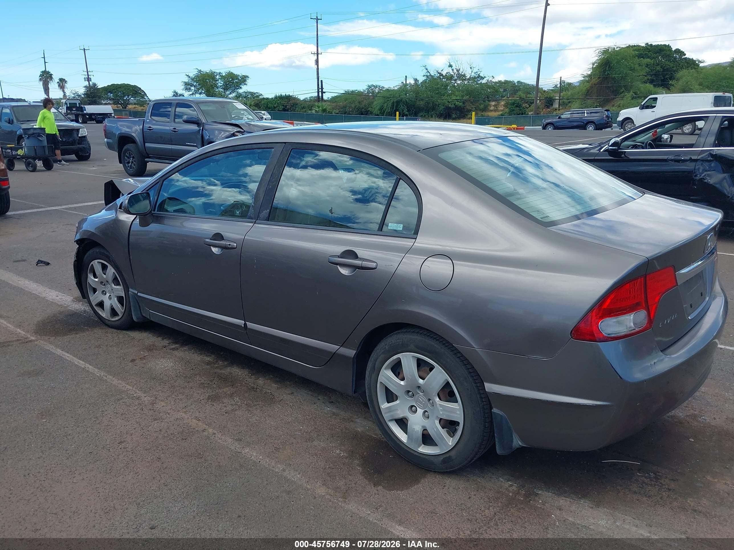 2009 Honda Civic Lx Gray vin: 1HGFA16519L006192