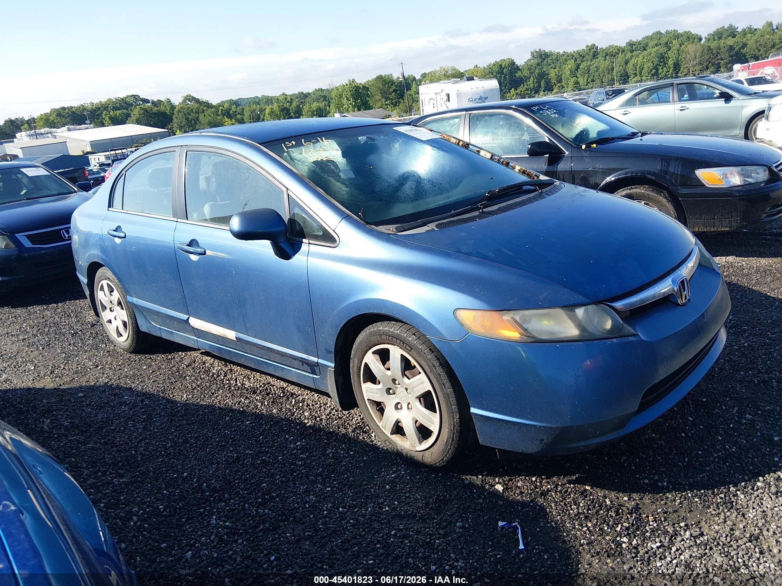2006 Honda Civic Lx Light Blue vin: 1HGFA16526L089689