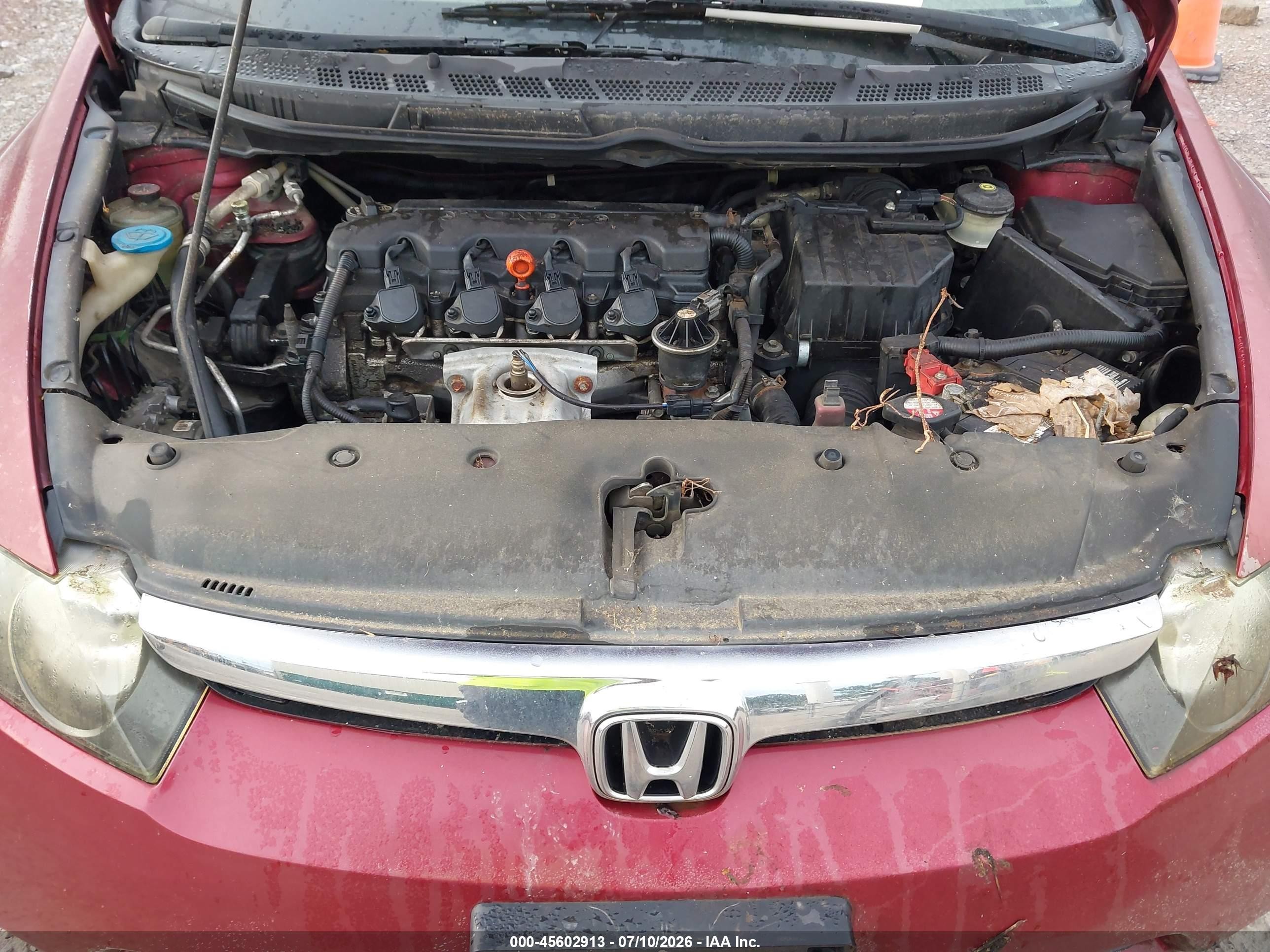 2006 Honda Civic Lx Burgundy vin: 1HGFA16526L113103