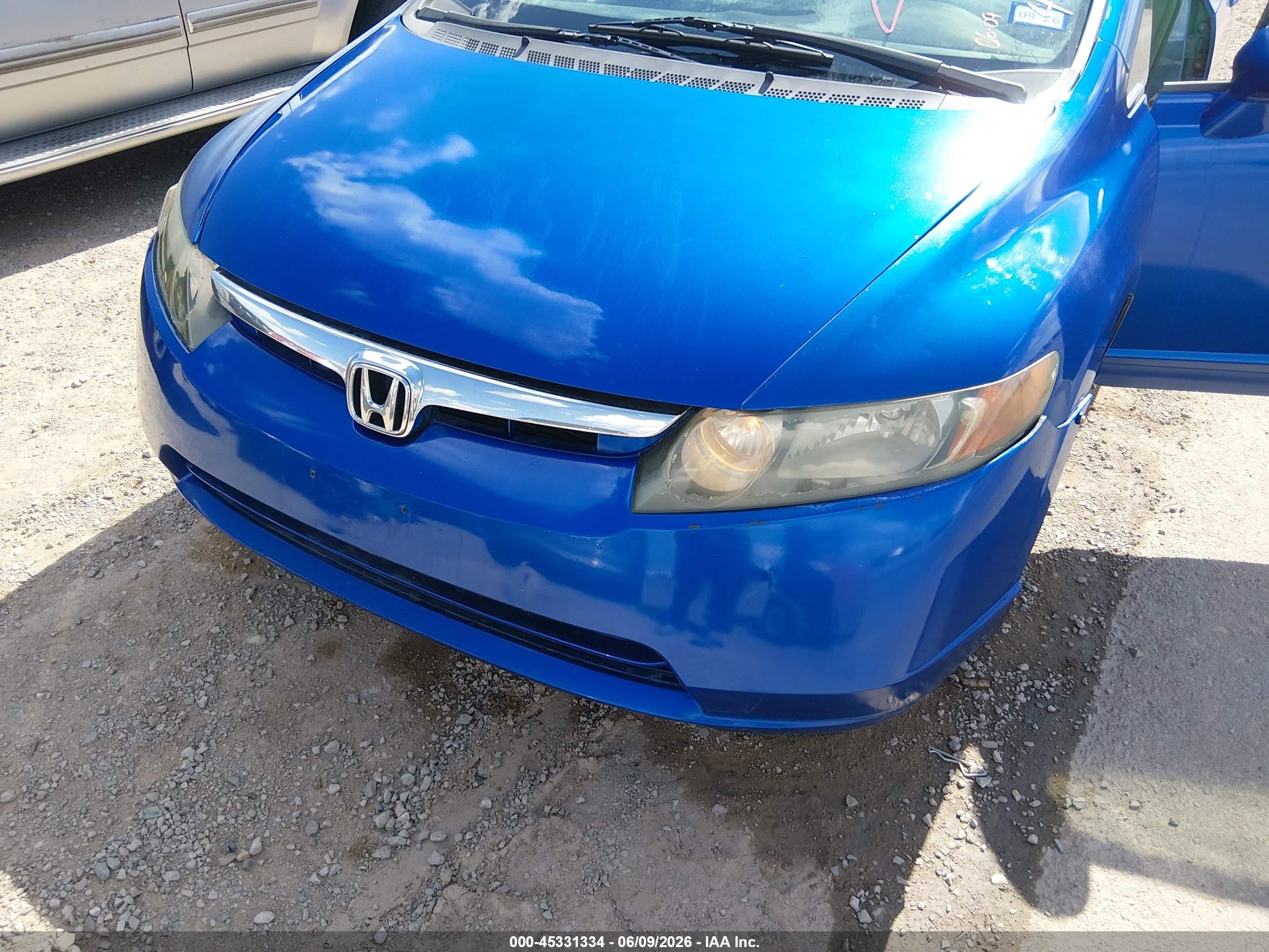 2006 Honda Civic Lx Blue vin: 1HGFA16526L115949
