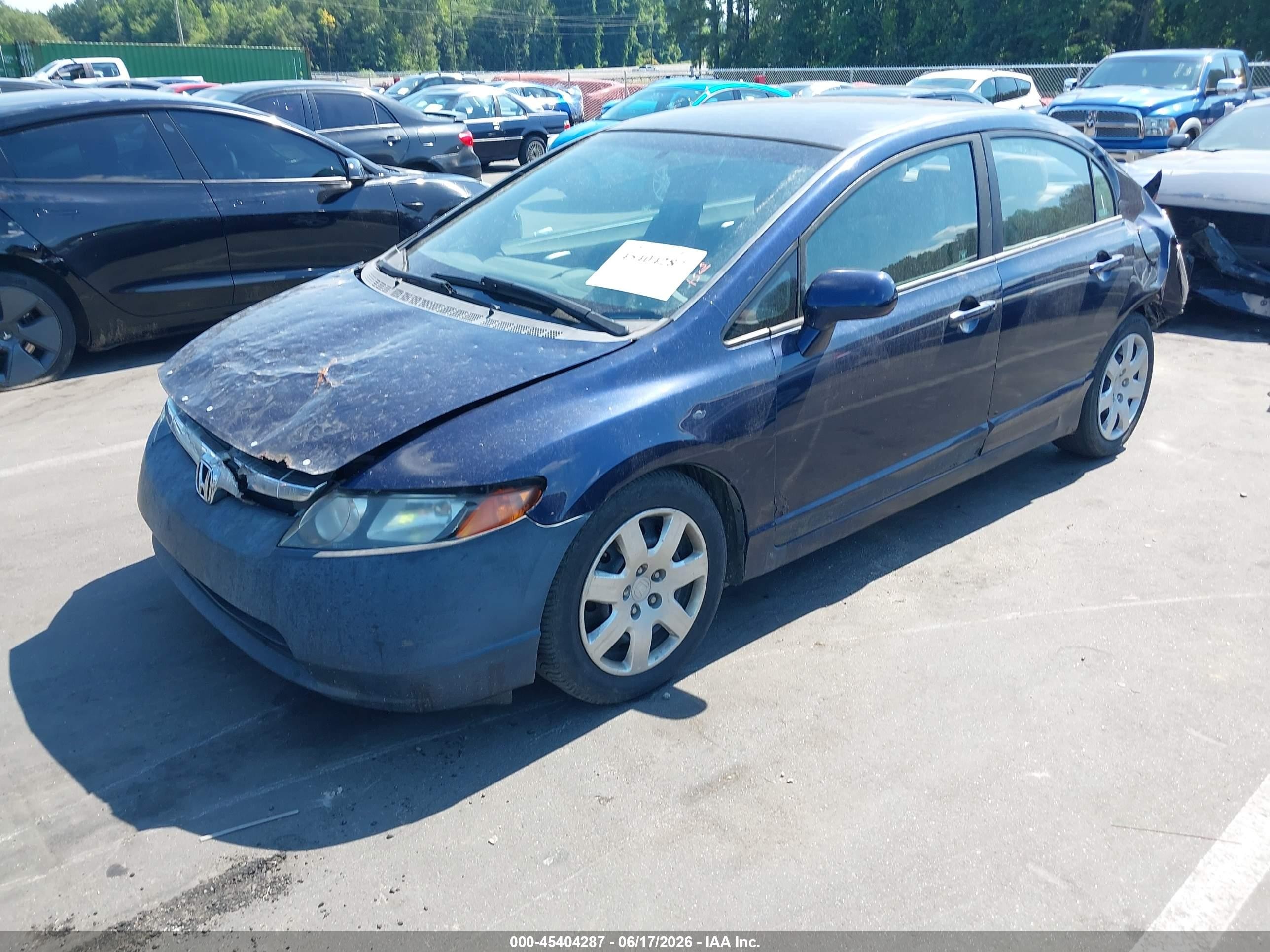2006 Honda Civic Lx Dark Blue vin: 1HGFA16526L131049