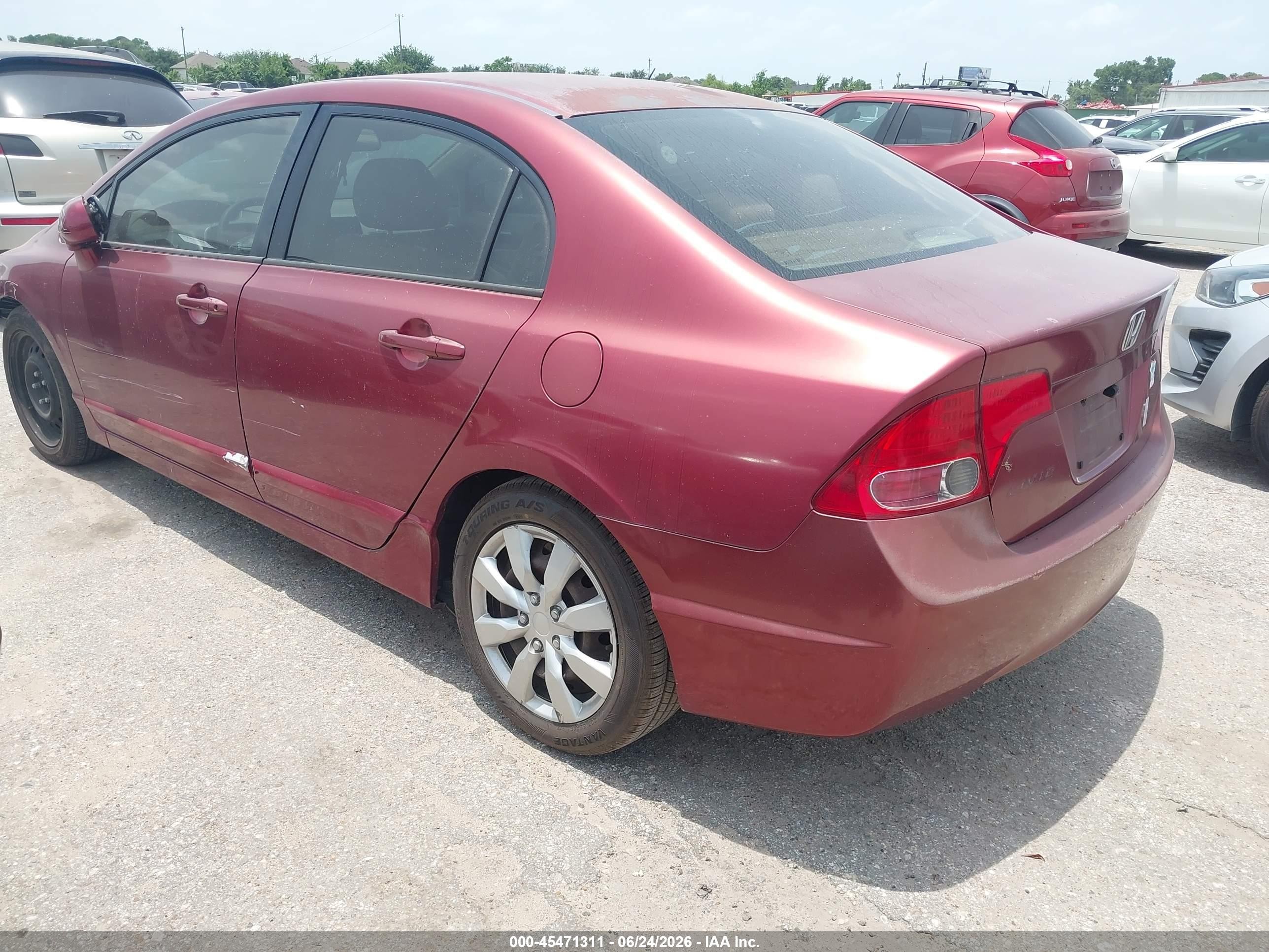 2007 Honda Civic Lx Maroon vin: 1HGFA16527L015383