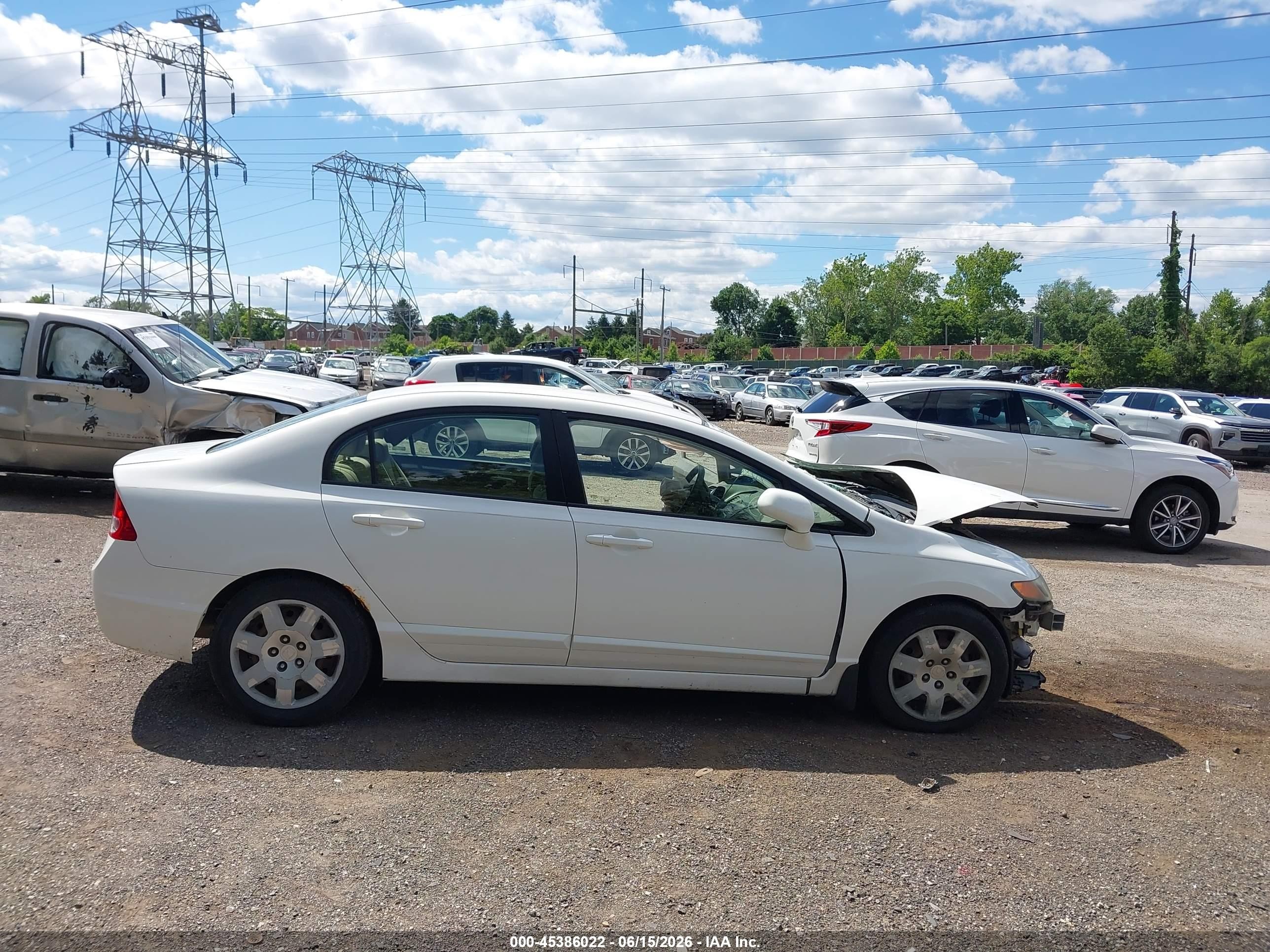 2007 Honda Civic Lx White vin: 1HGFA16527L017960