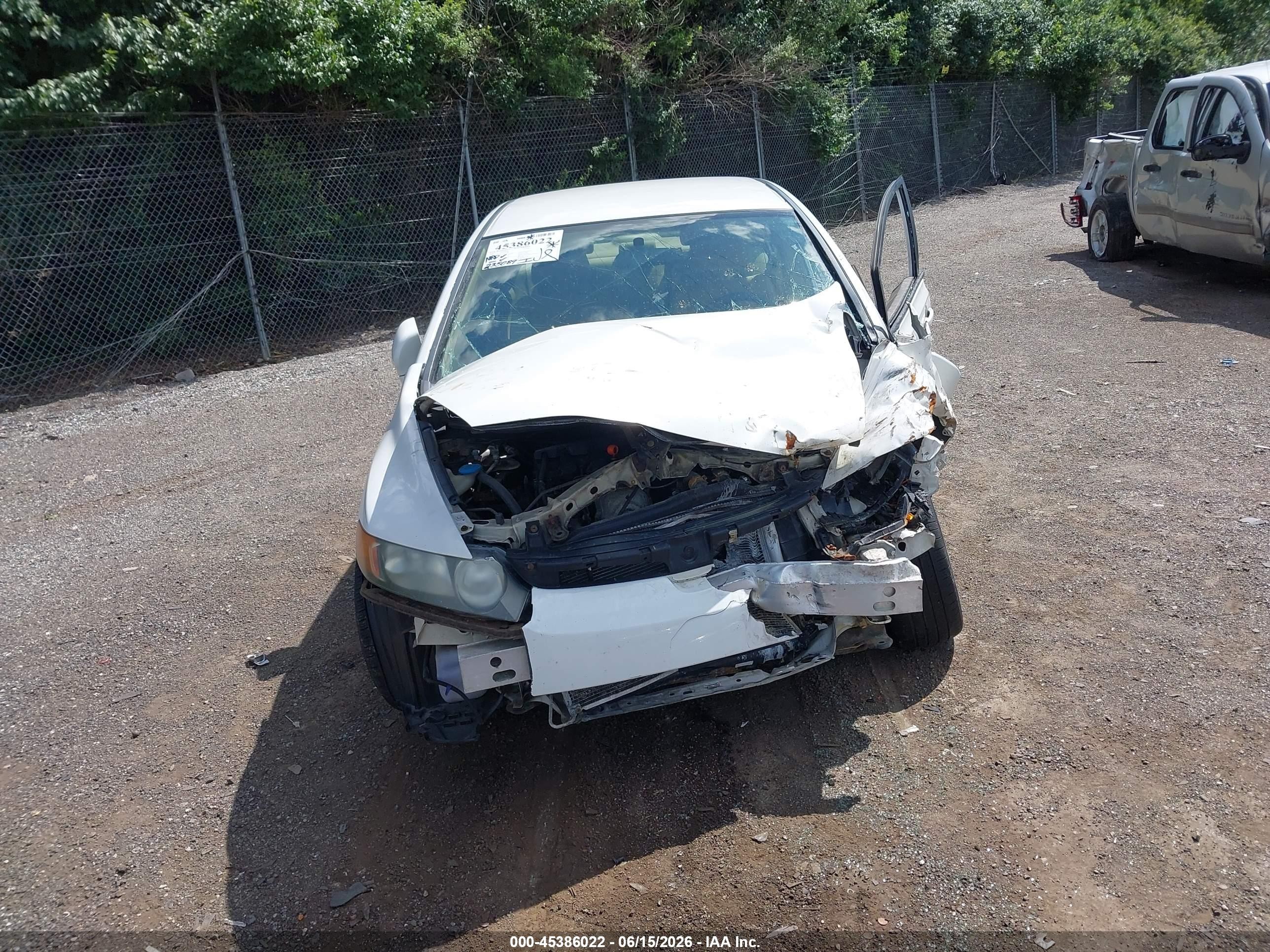 2007 Honda Civic Lx White vin: 1HGFA16527L017960