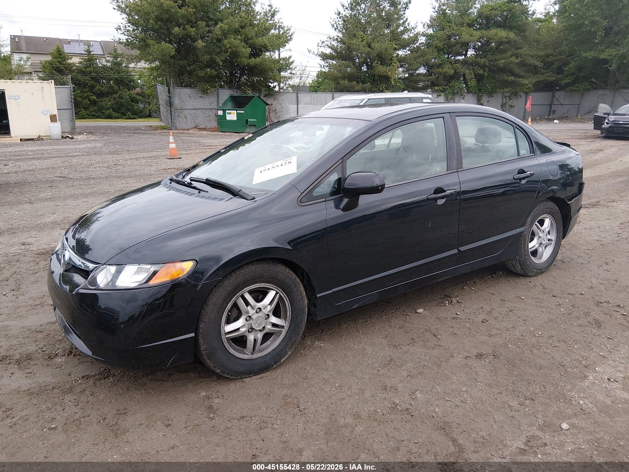 2007 Honda Civic Lx Black vin: 1HGFA16527L018560