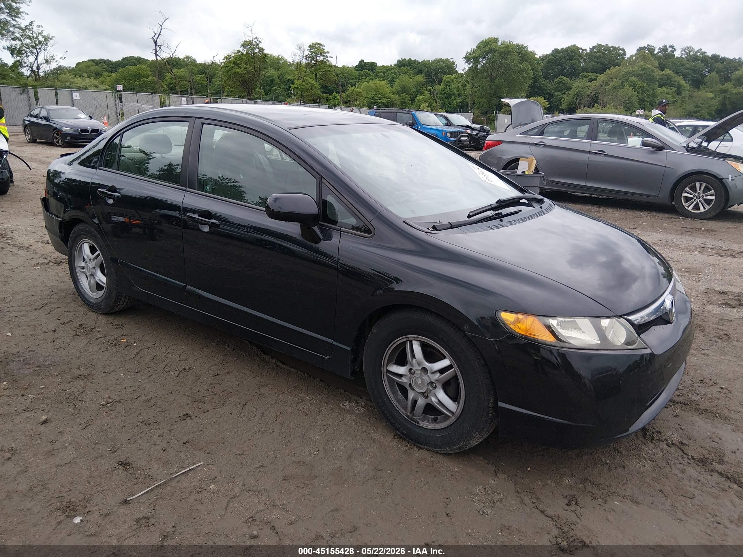 2007 Honda Civic Lx Black vin: 1HGFA16527L018560