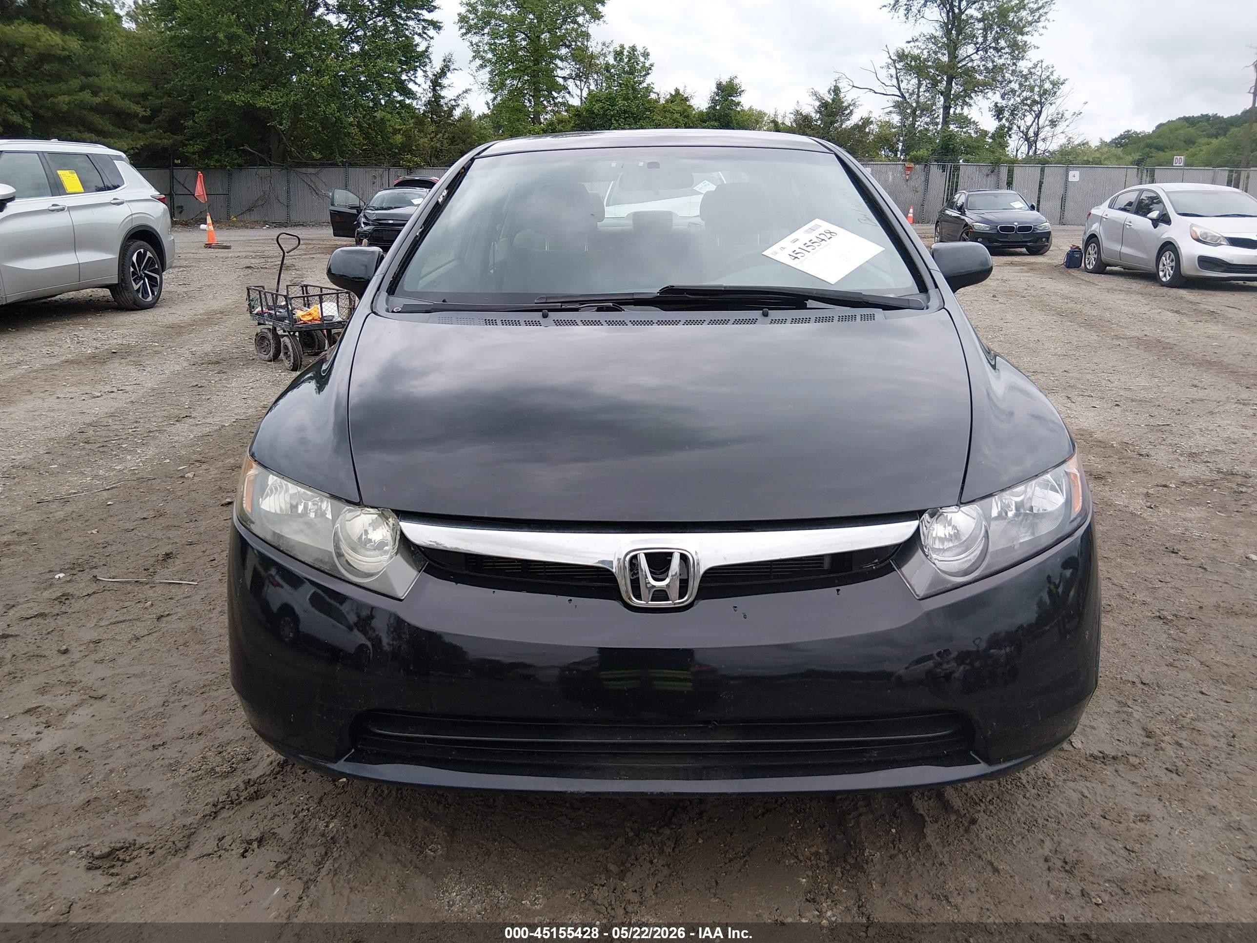 2007 Honda Civic Lx Black vin: 1HGFA16527L018560