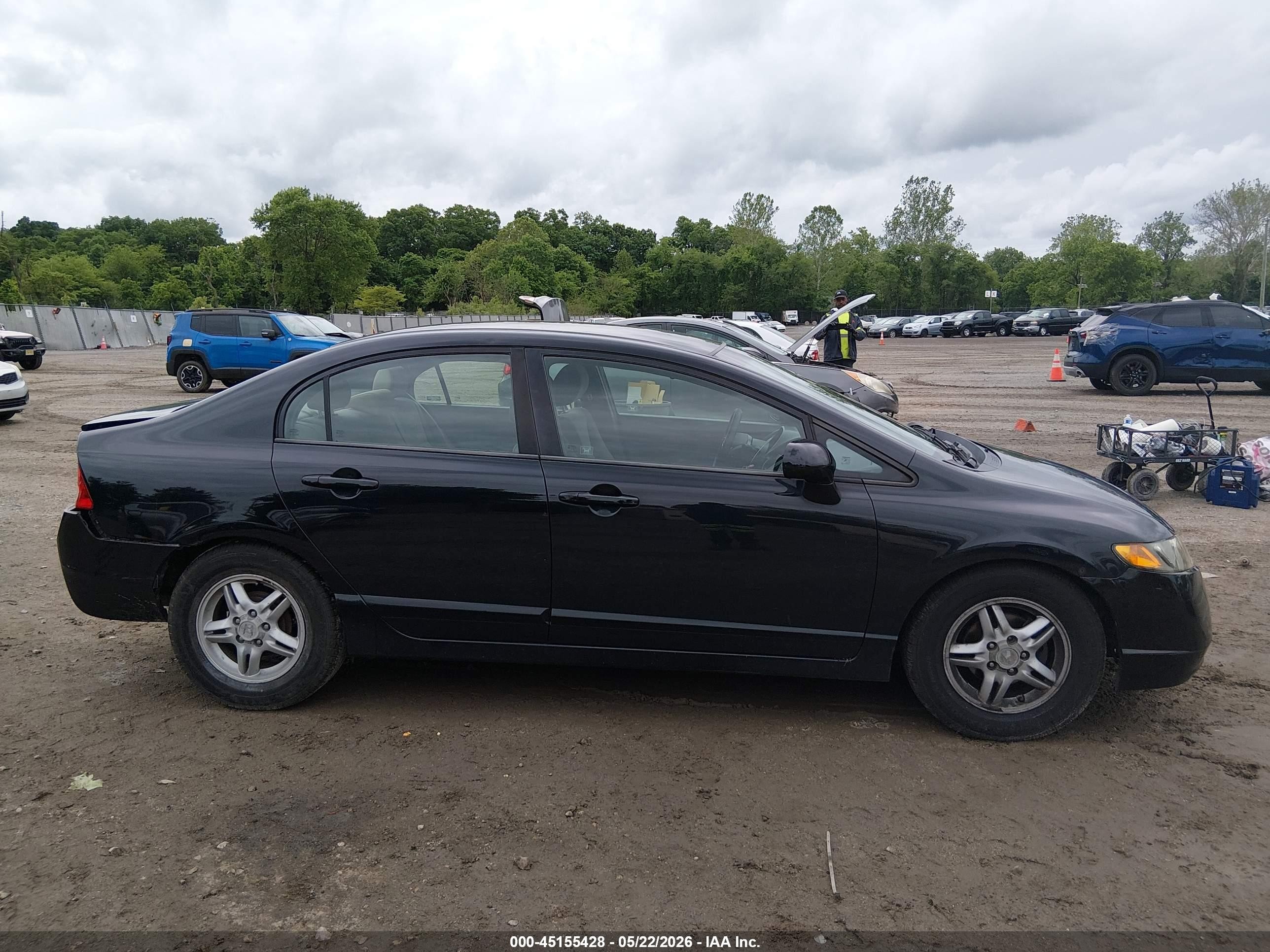 2007 Honda Civic Lx Black vin: 1HGFA16527L018560