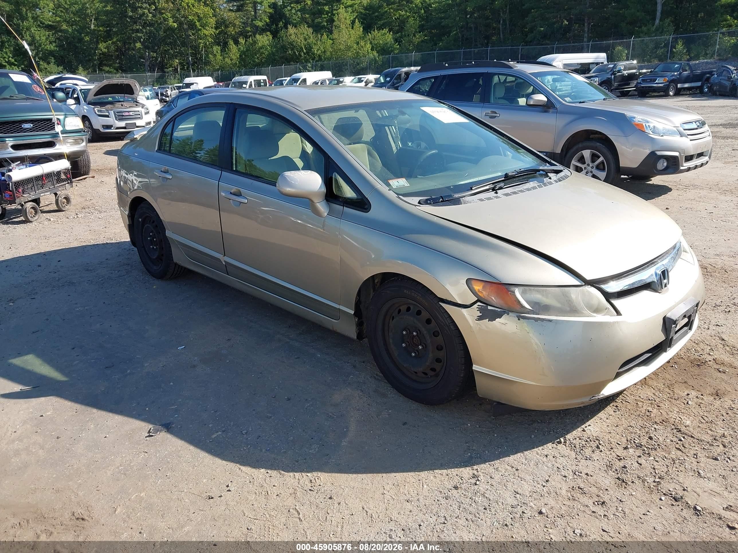 2007 Honda Civic Lx Beige vin: 1HGFA16527L061036