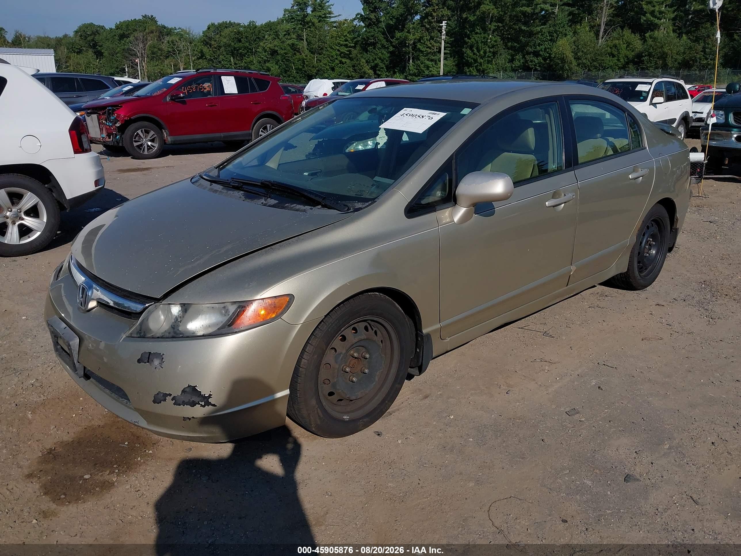 2007 Honda Civic Lx Бежевый vin: 1HGFA16527L061036