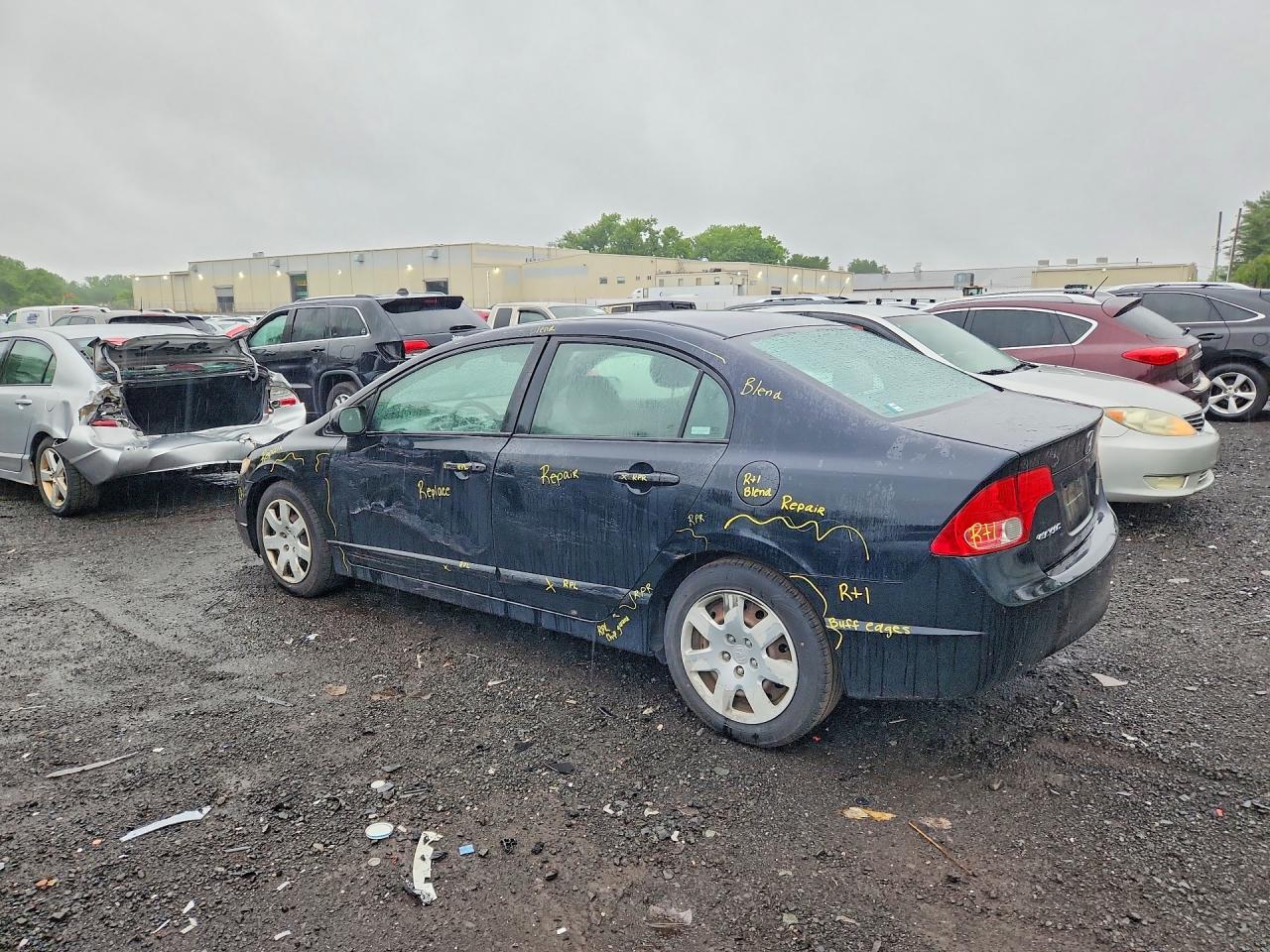 2007 Honda Civic Lx Black vin: 1HGFA16527L075731