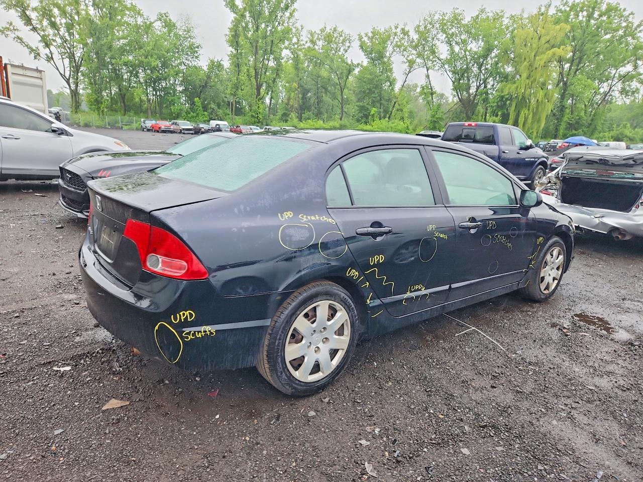 2007 Honda Civic Lx Black vin: 1HGFA16527L075731