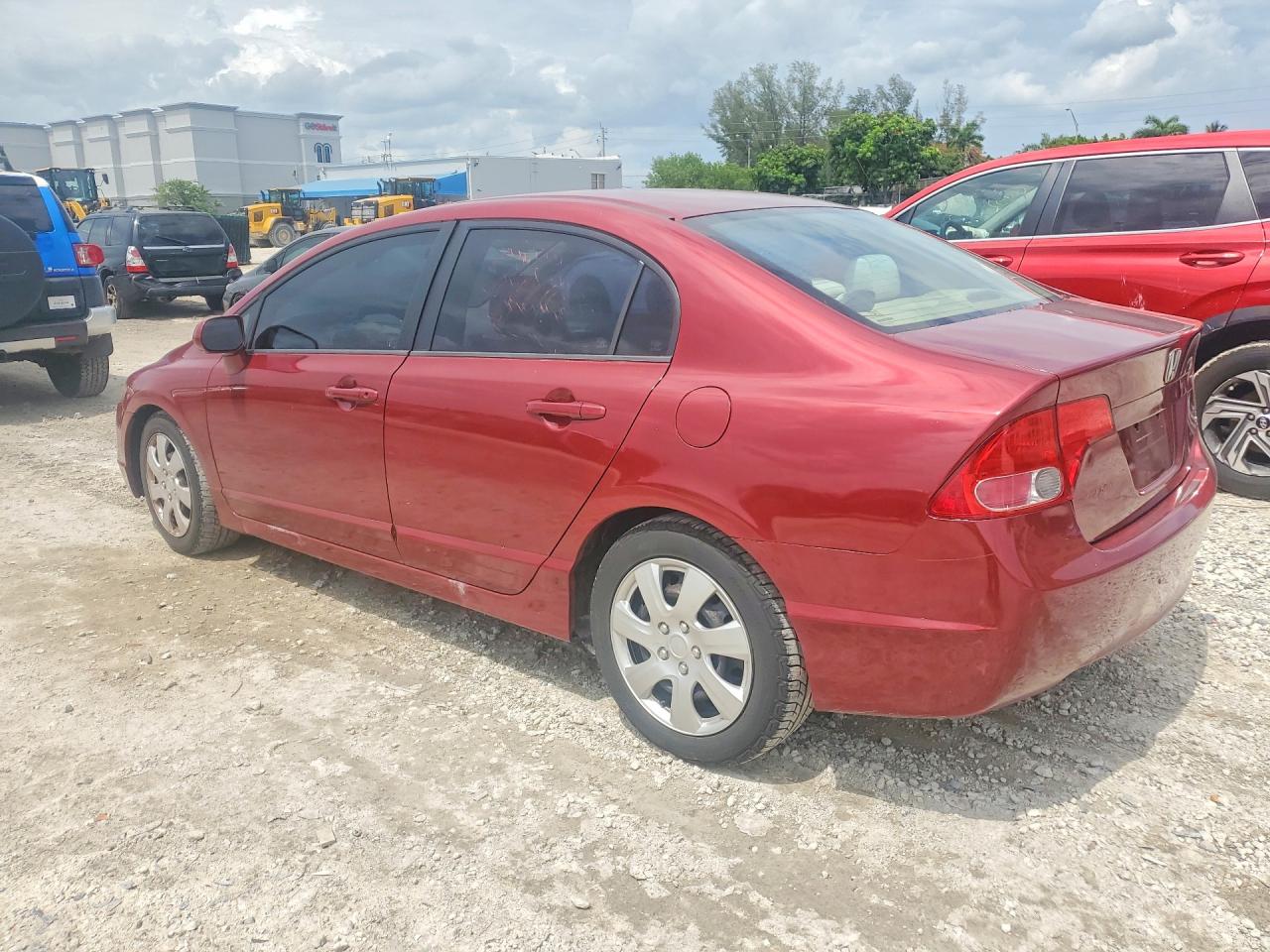 2007 Honda Civic Lx Red vin: 1HGFA16527L087801